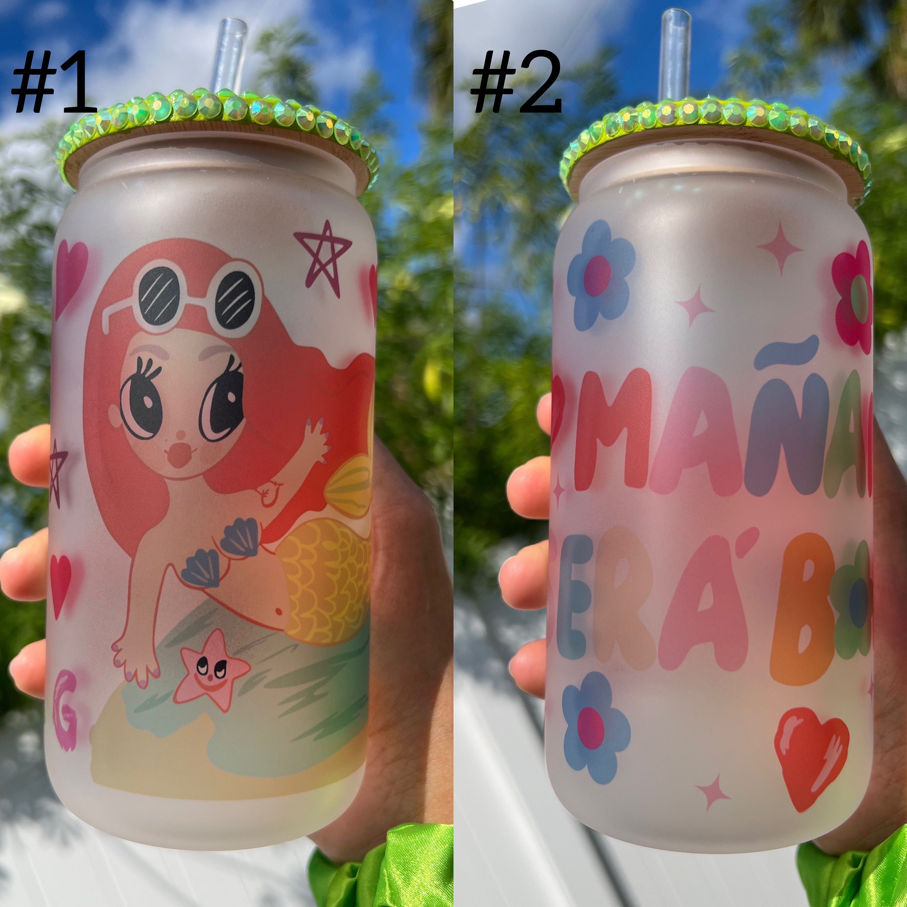 Karol G Mañana Sera Bonito Frosted Beer Can Glass Cup, Cute Karol G Cups, Custom Cups, Latina Cups, Colombian Cups, Karol G Album Cups