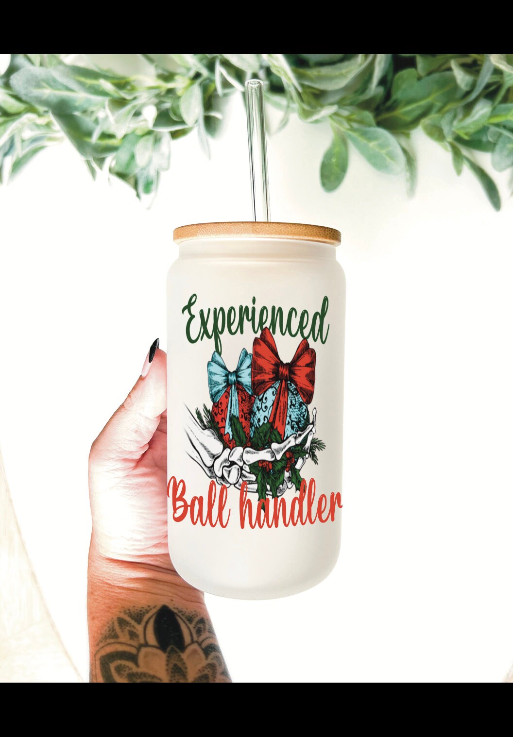 Experienced Ball Handler tumbler/ Christmas Cup/ Pink Christmas Tumbler/ Mama gift