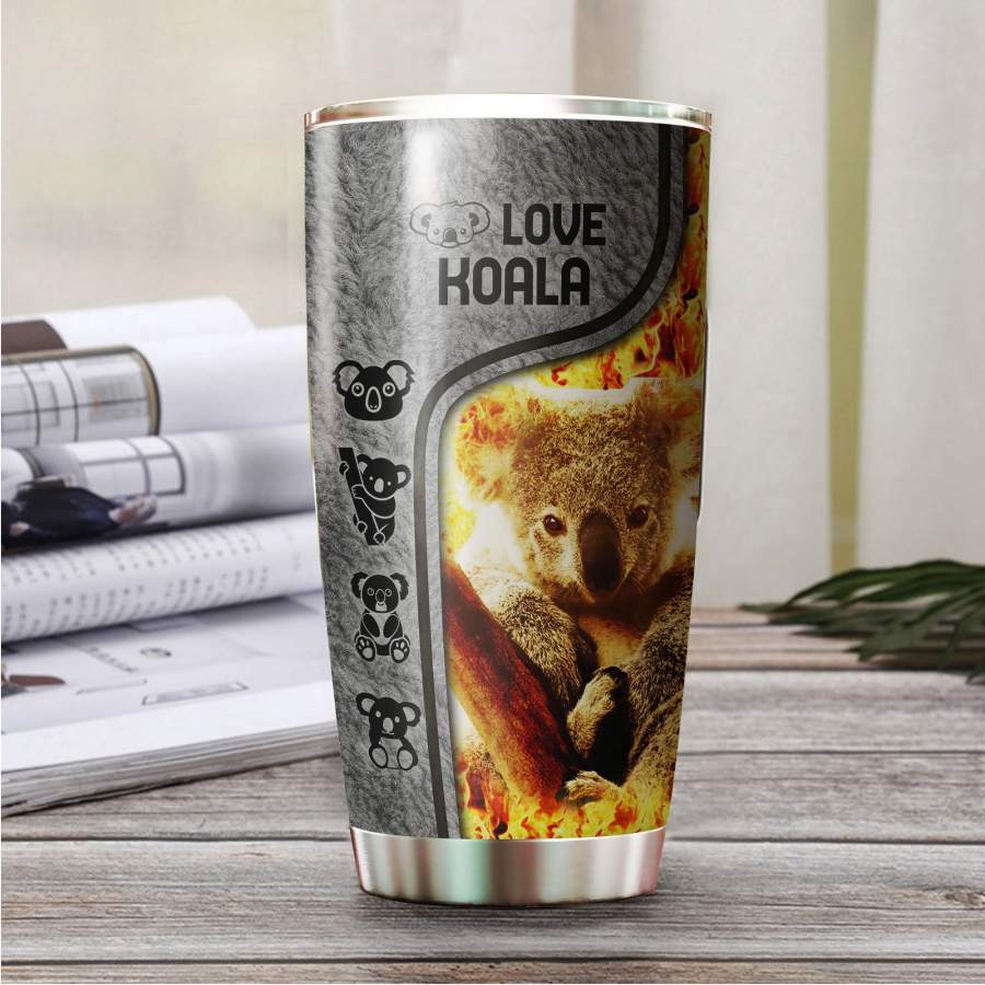 Beautiful Koala Stainless Steel Tumbler