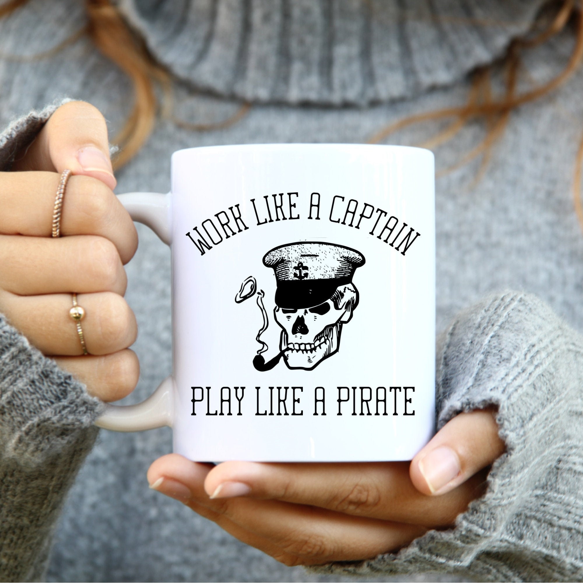 Funny Boat Captain Mug Work Like a Captain Play Like a Pirate Personalized Boat Captain Gift Boat Lover Gifts Boat Present Gift for Sailor