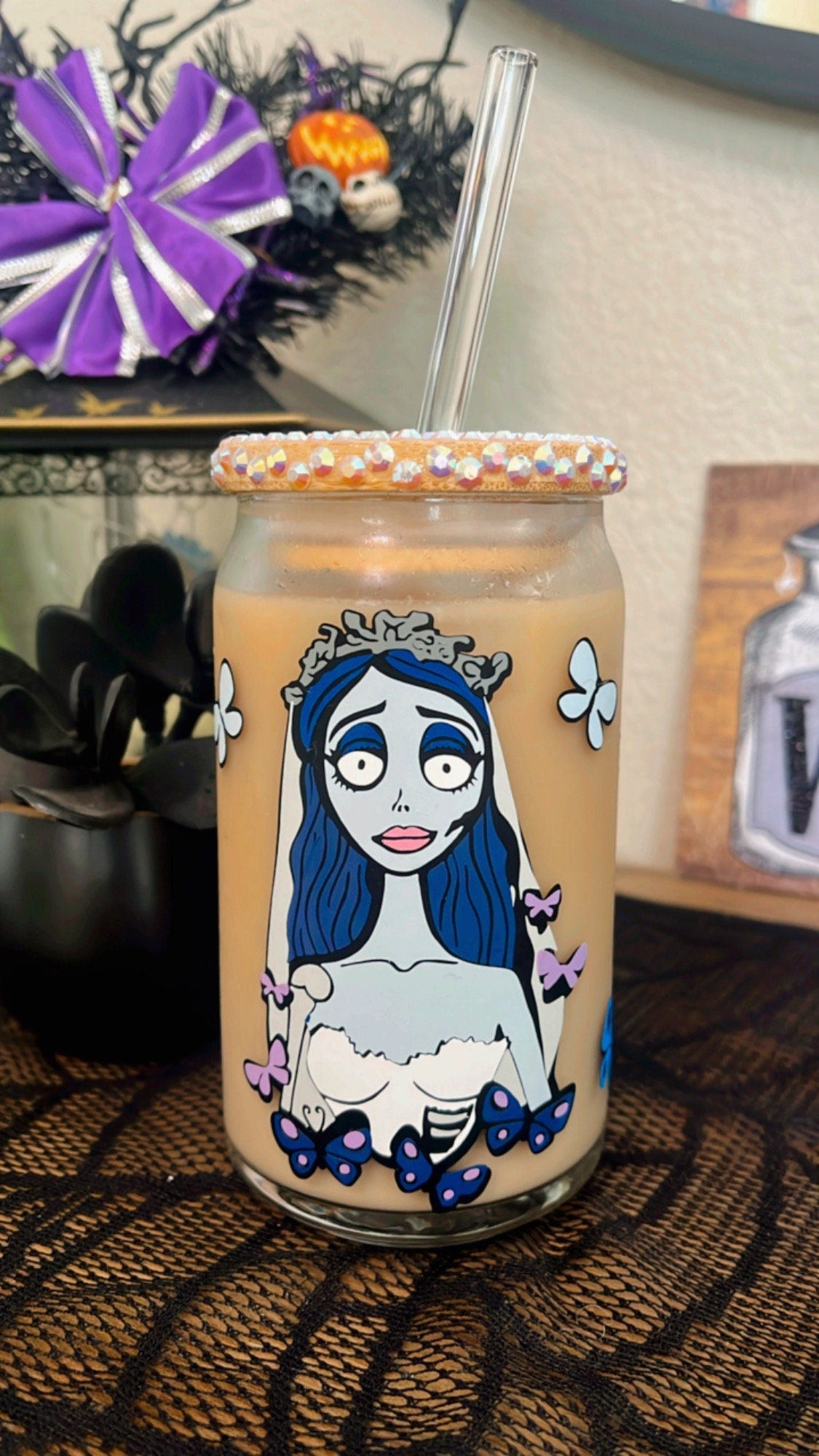 Halloween cup, Spooky  Bride cup, Spooky Cup,  Halloween, Iced Coffee cup