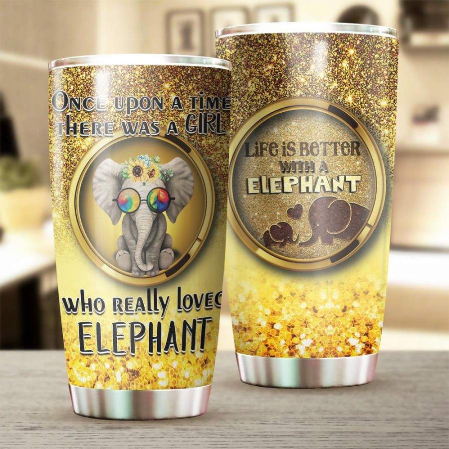 [Stainless Steel Tumbler 20 Oz] Elephant Stainless Steel Tumbler, Elephant Stainless Steel Mug Father’s Day gifts, Mother’s Day gift