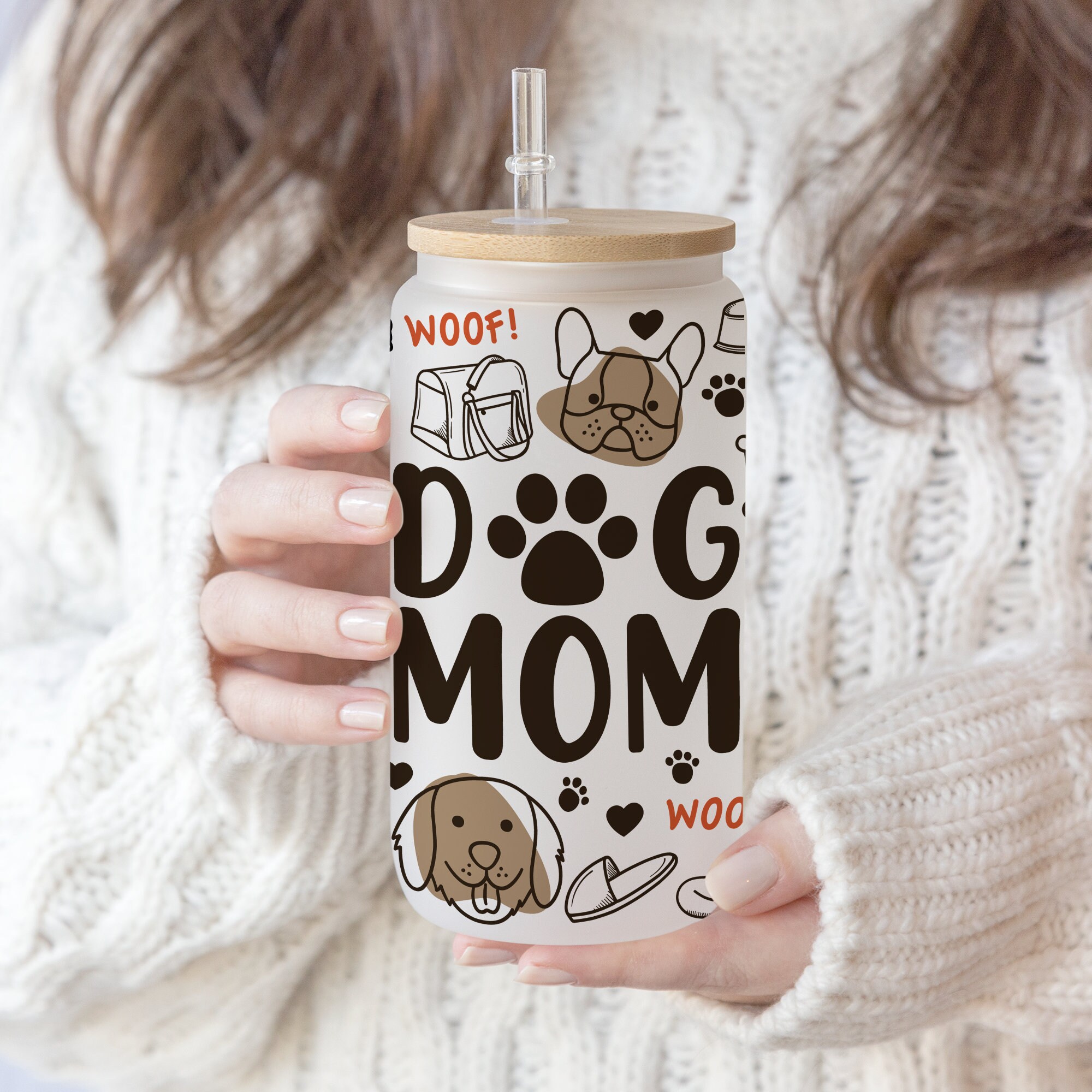 2 Design 2 Files 16 oz Libbey Beer Glass Can Hand drawn Dog Mom Doodle Mom Dog lover Coffee Aunt Mom coffee lover Dog Auntie Coffee png