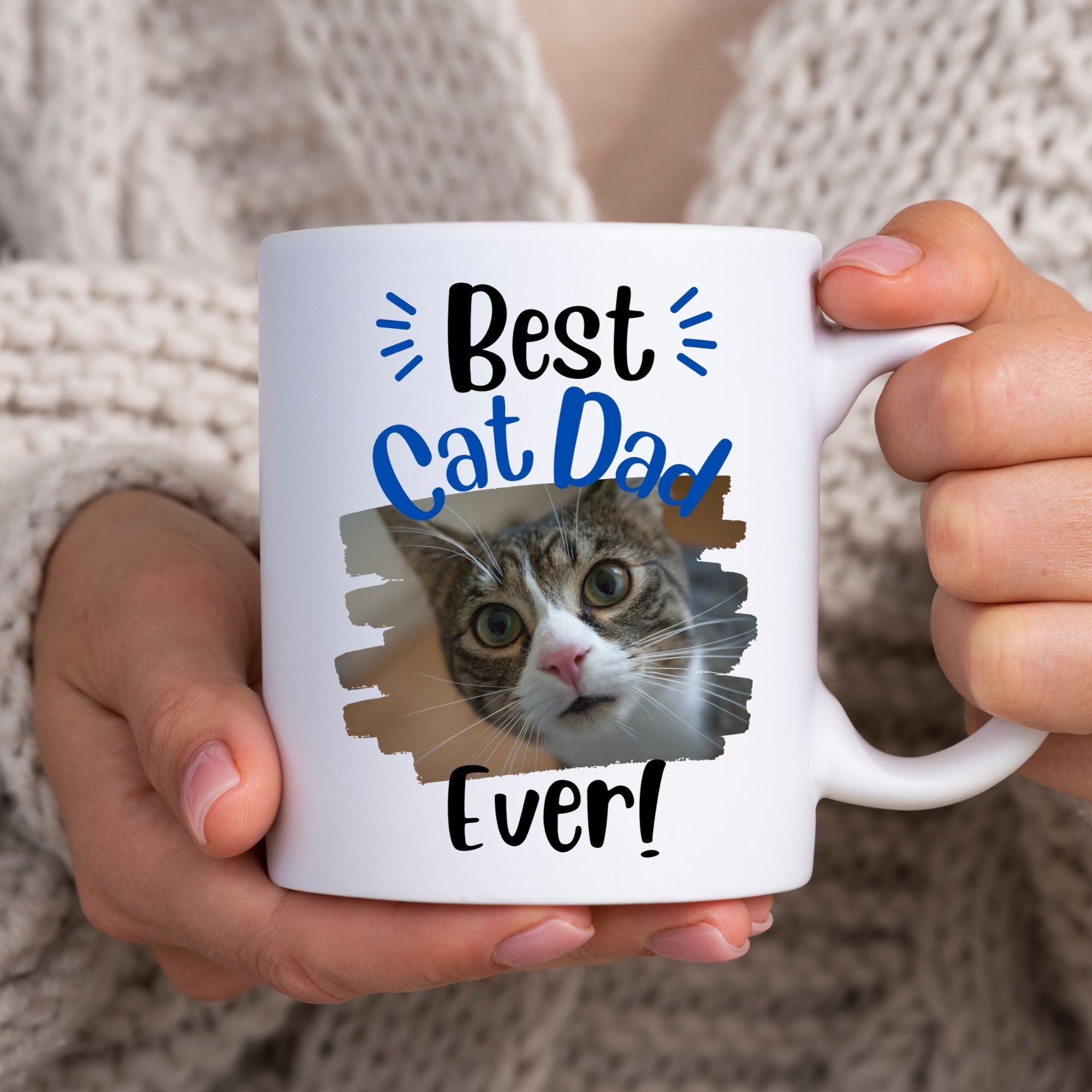 Personalised Cat Mug, Best Cat Dad Mug, Gift for Cat Lovers, Cat Dad Gifts, Cat Dad Mug, Gifts for him on Birthday, Christmas, Fathers Day