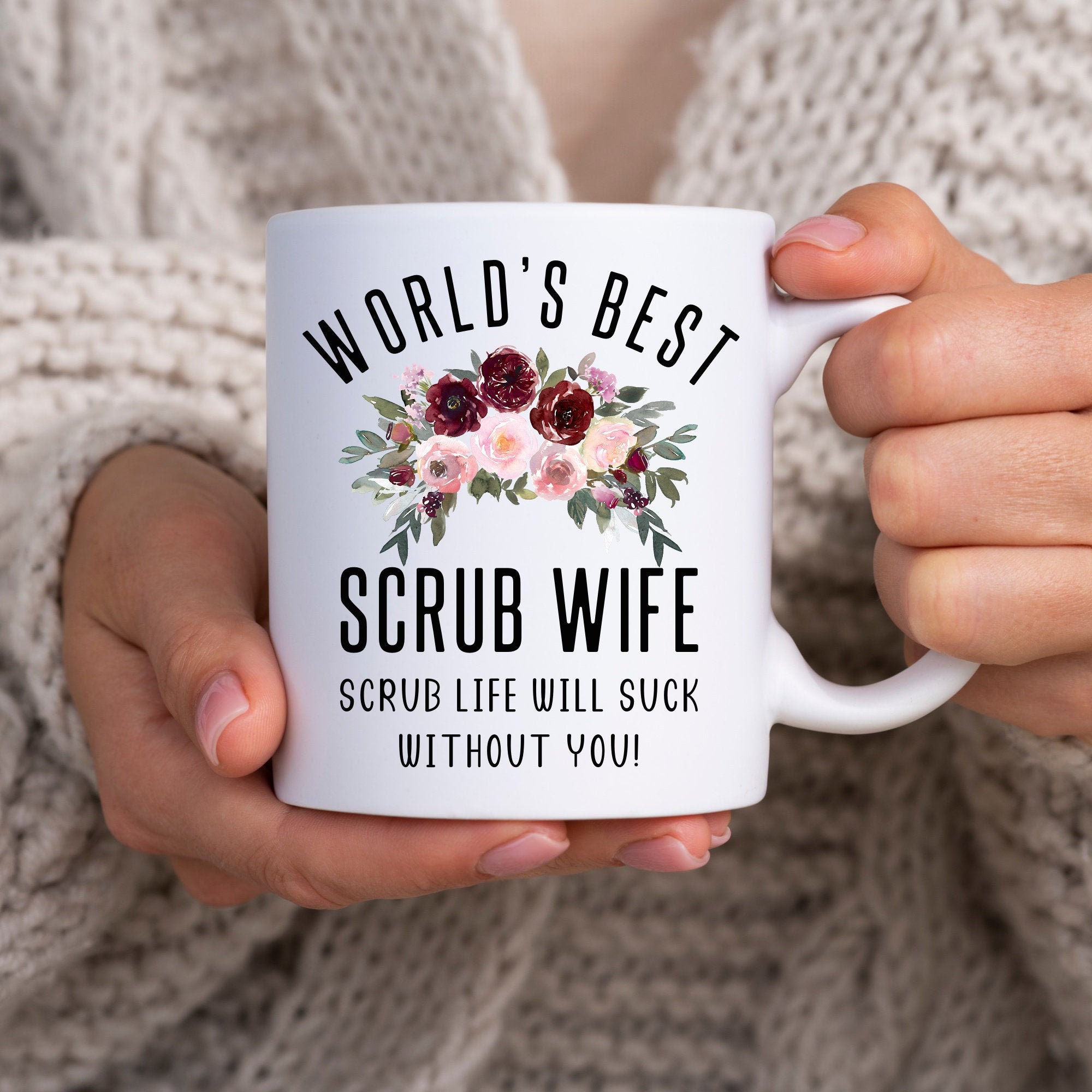 Retirement Gifts for Nurses World’s Best Scrub Wife Retirement Mug Nurse Coworker Gifts Retired Nurse Gift RN Retired Gift Coworker Leaving