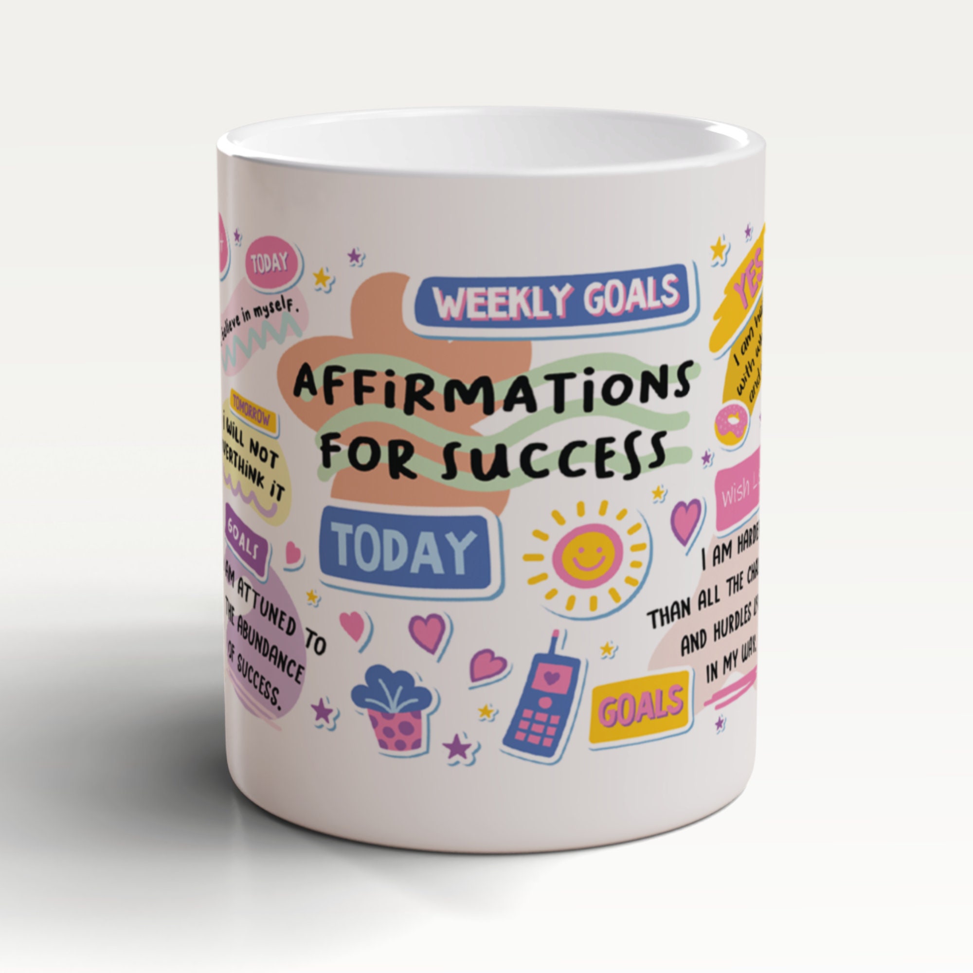 Affirmations For Success Mug, Affirmations Mug, Weekly Goals Mug