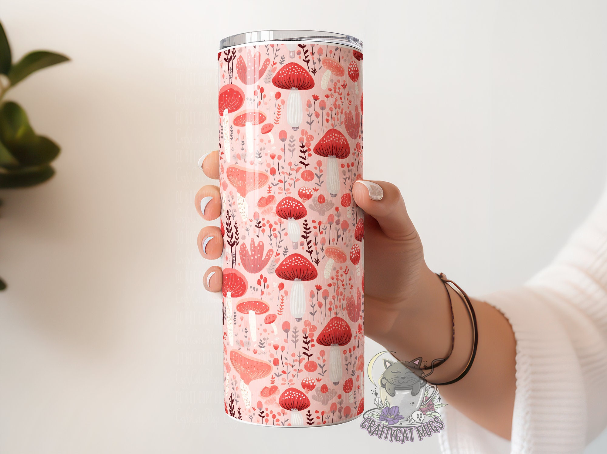 Mushroom Tumbler | Pink Mushroom Cup | Valentine Mushroom Cup