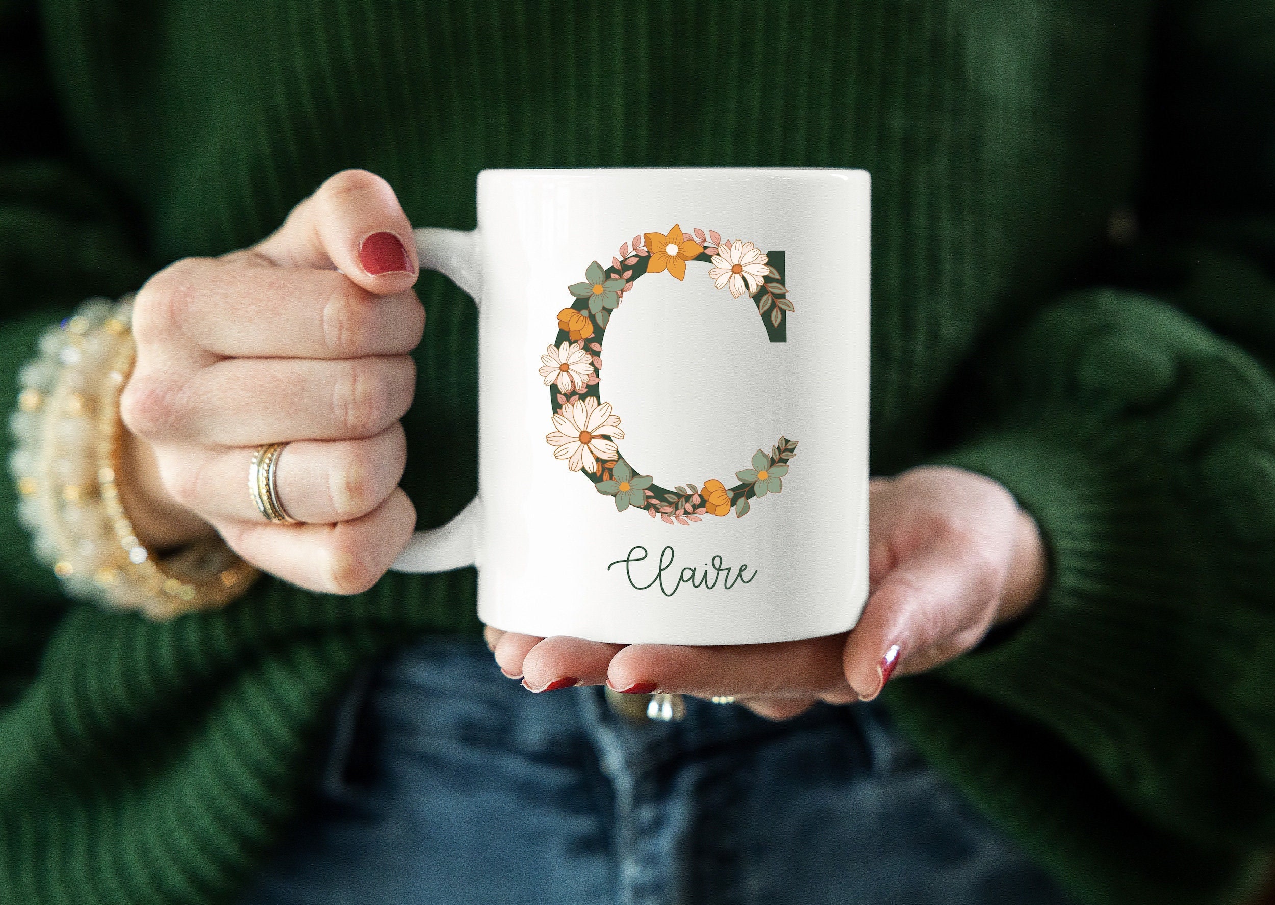 custom Monogram Mug, Personalized Mug with Name, Custom Coffee Mug, Customized Mug Coffee Lover Gift, Coffee Mug Gift For Her,Gift For Woman