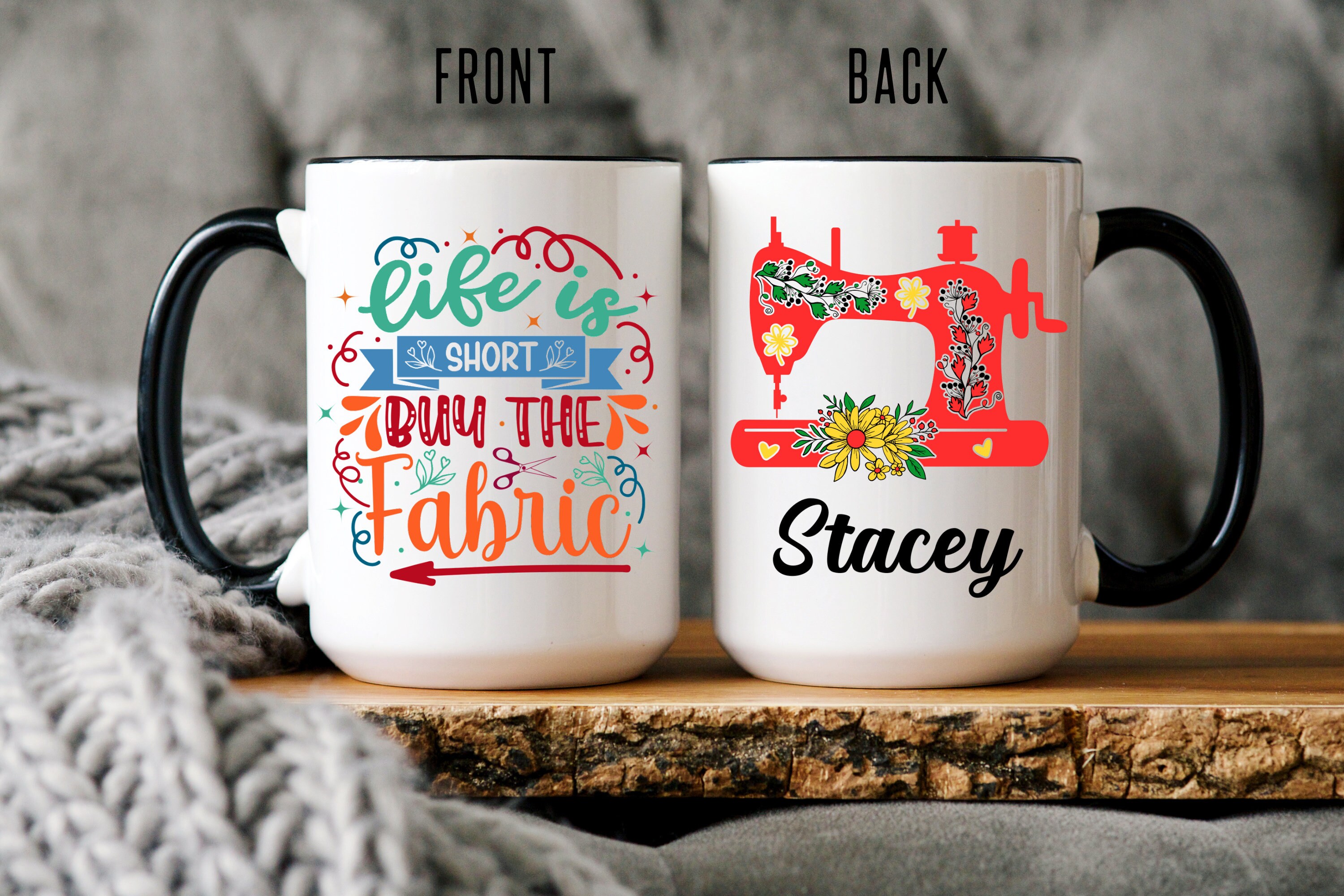 Personalized Sewing Mug, Quilting Mug, Quilting Gifts For Women, Quilting Gifts, Quilting Mug, Sewing Gift, Life is Short Buy the Fabrics