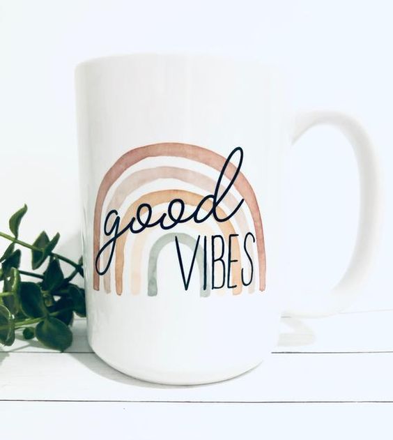 Good Vibes Rainbow Coffee Mug