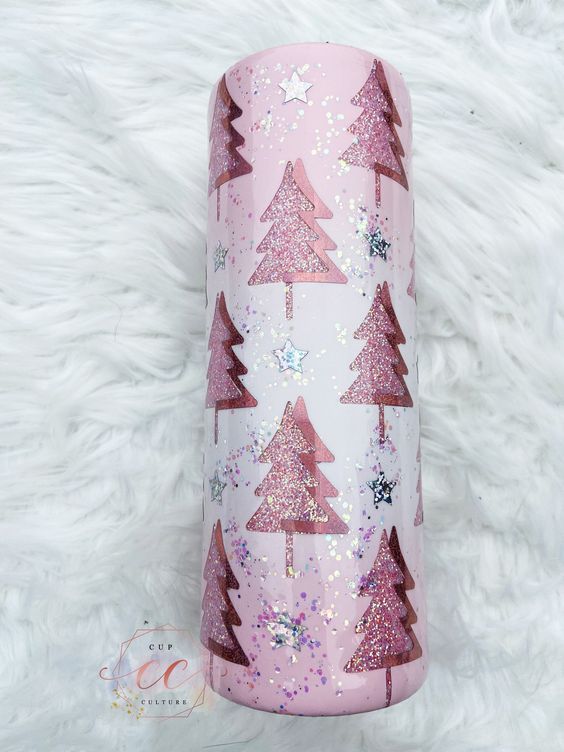 Pink Christmas Tree Tumbler