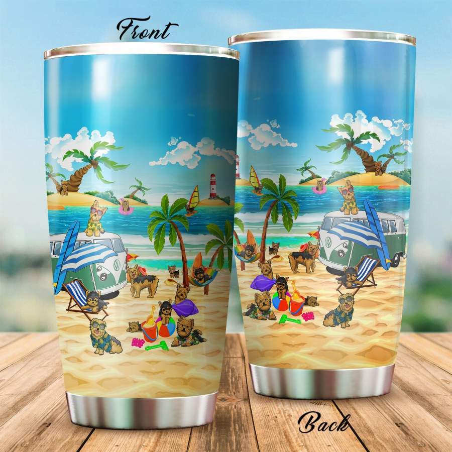 Yorkshire Terrier Camping Beach Stainless Steel Insulated Tumbler Cups