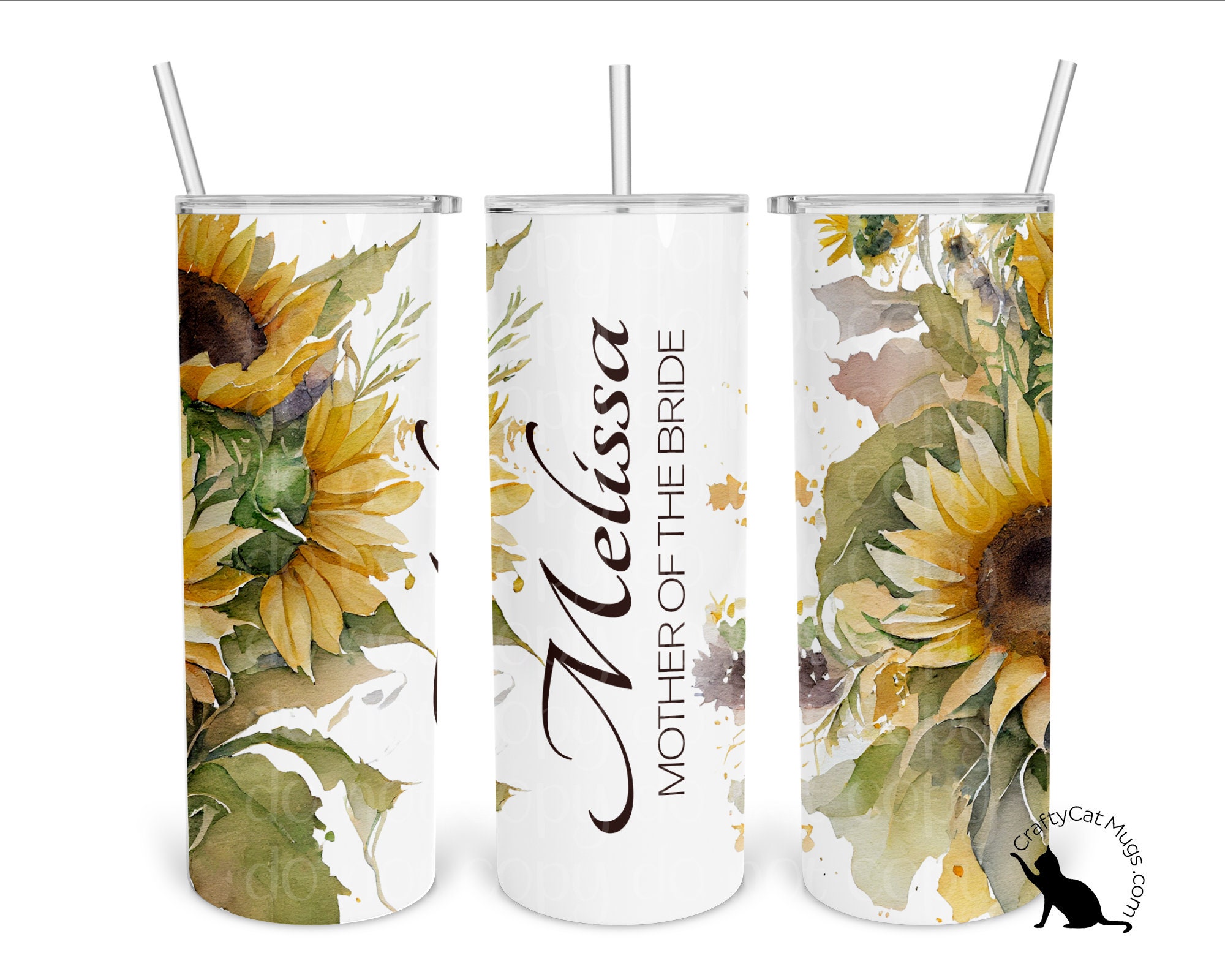 Personalized Tumbler | Personalized Sunflower Tumbler | Bridesmaid Gift | Mother of Bride Gift