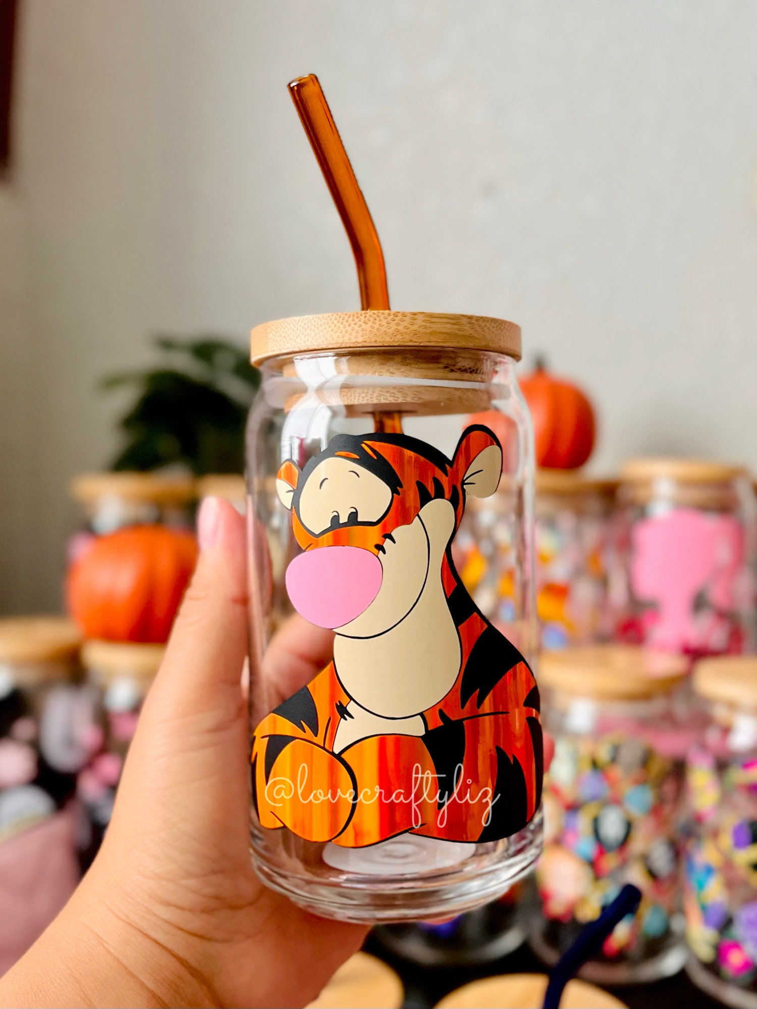 Tiger 16oz Beer Can Glass | Spring Cup | Iced Coffee | Smoothie | Gift | Mom | Fall | Autumn | Halloween | Christmas | Summer