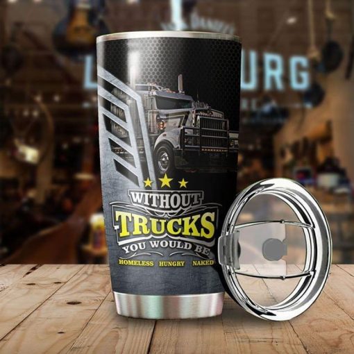 Truck Lovers Gray Stainless Steel Tumbler 20Oz