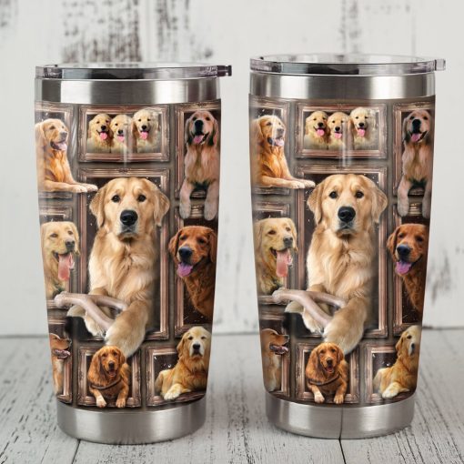 Golden Retriever Dog Steel Tumbler, Gifts For Dad, Unique Mother Day Gifts, Mom Christmas Gifts, Good Gifts For Mom, Best Gifts For Dad