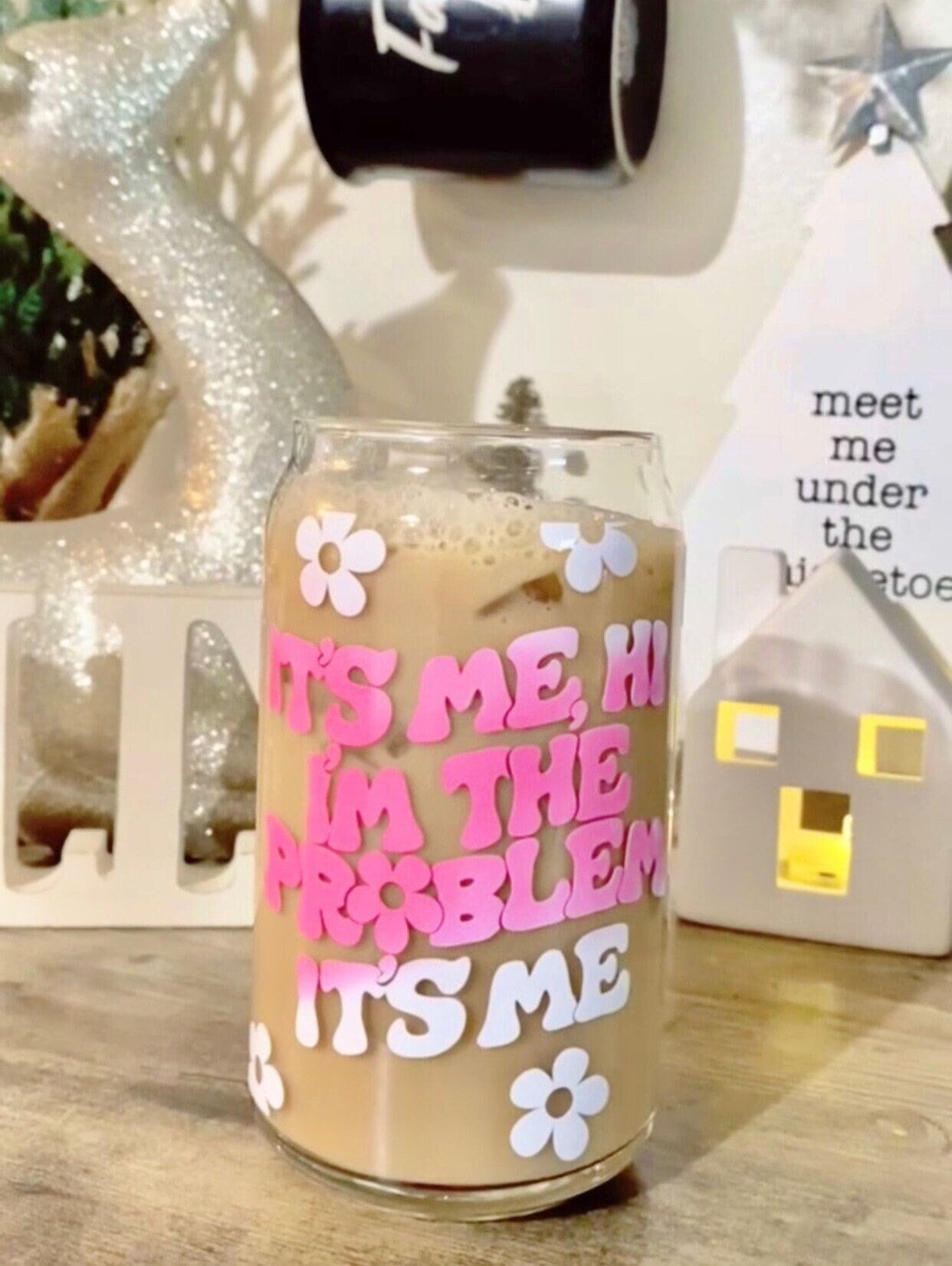 COLOR CHANGING Its Me Hi Im The Problem Its Me Beer Can Glass, Taylor Swiftie Iced Coffee Glass, Midnights Glass Cup, Anti Hero Lyrics