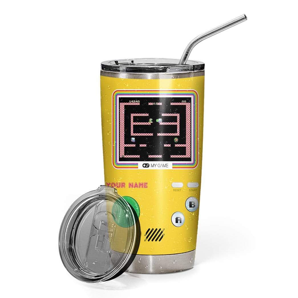 Gearhuman 3D Pac Man And Bubble Bobble Pocket Player Custom Name Design Vacuum Insulated Tumbler