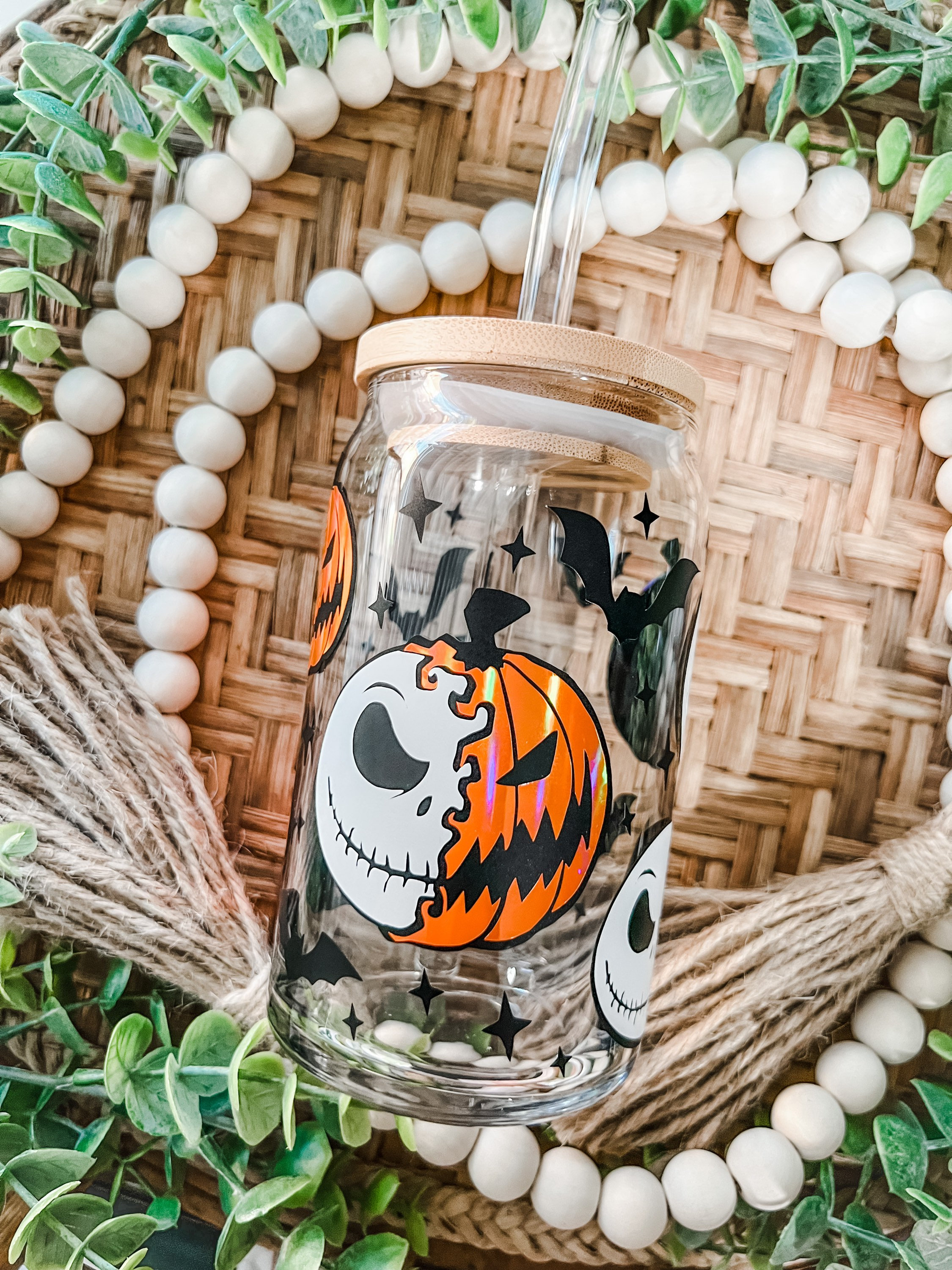 Nightmare Before Christmas Coffee Cup | Iced Coffee Beer Can Glass | Jack Skellington Coffee Cup | Halloween Gift