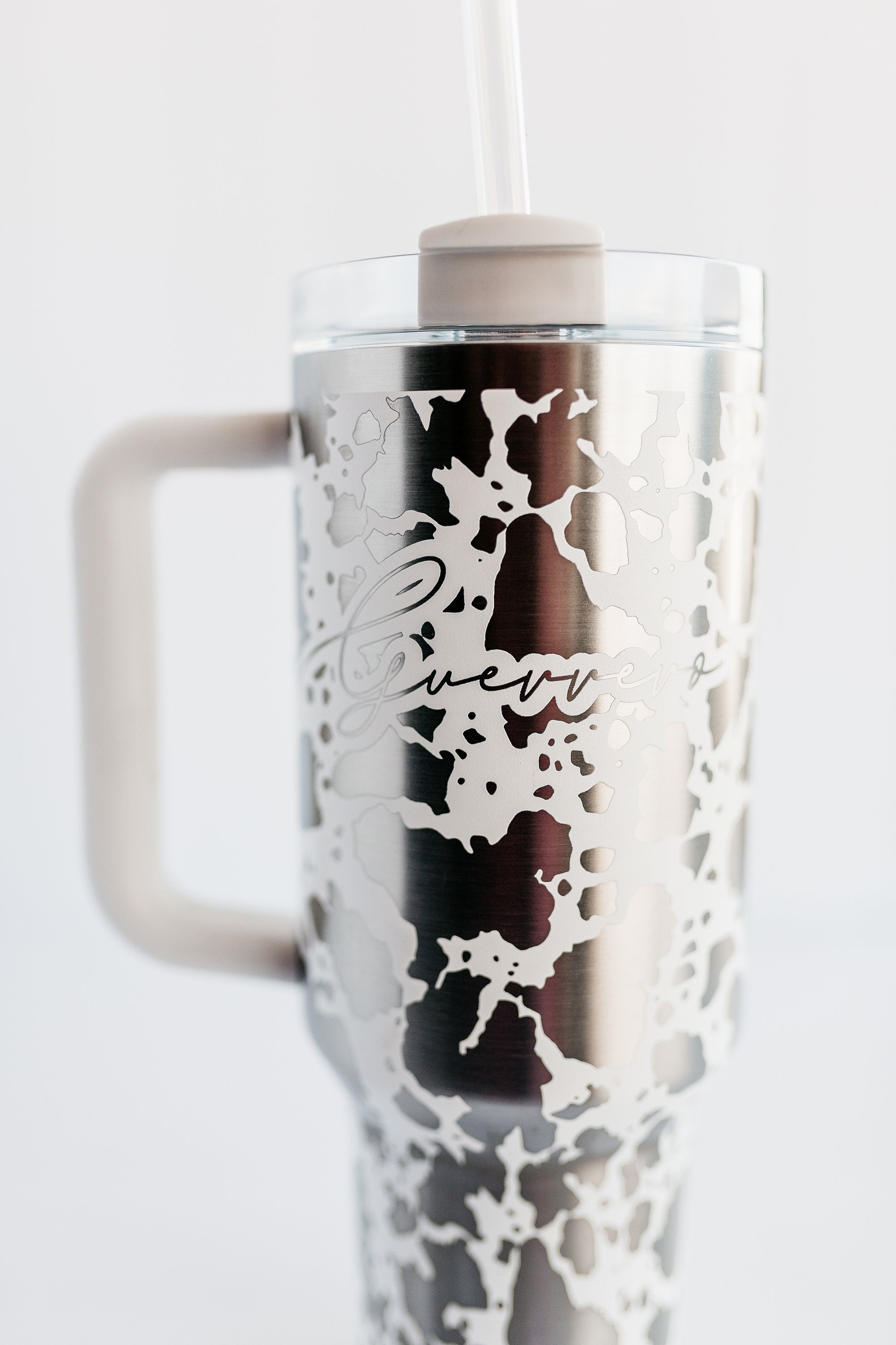 Stanley 40oz tumbler | Cow Print Custom Engraved With Personalization