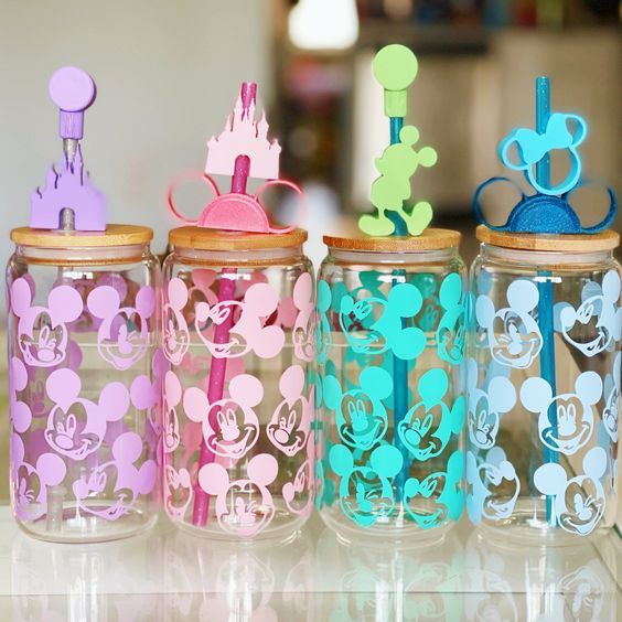 Pastel Mouse Faces Inspired Glass Tumbler