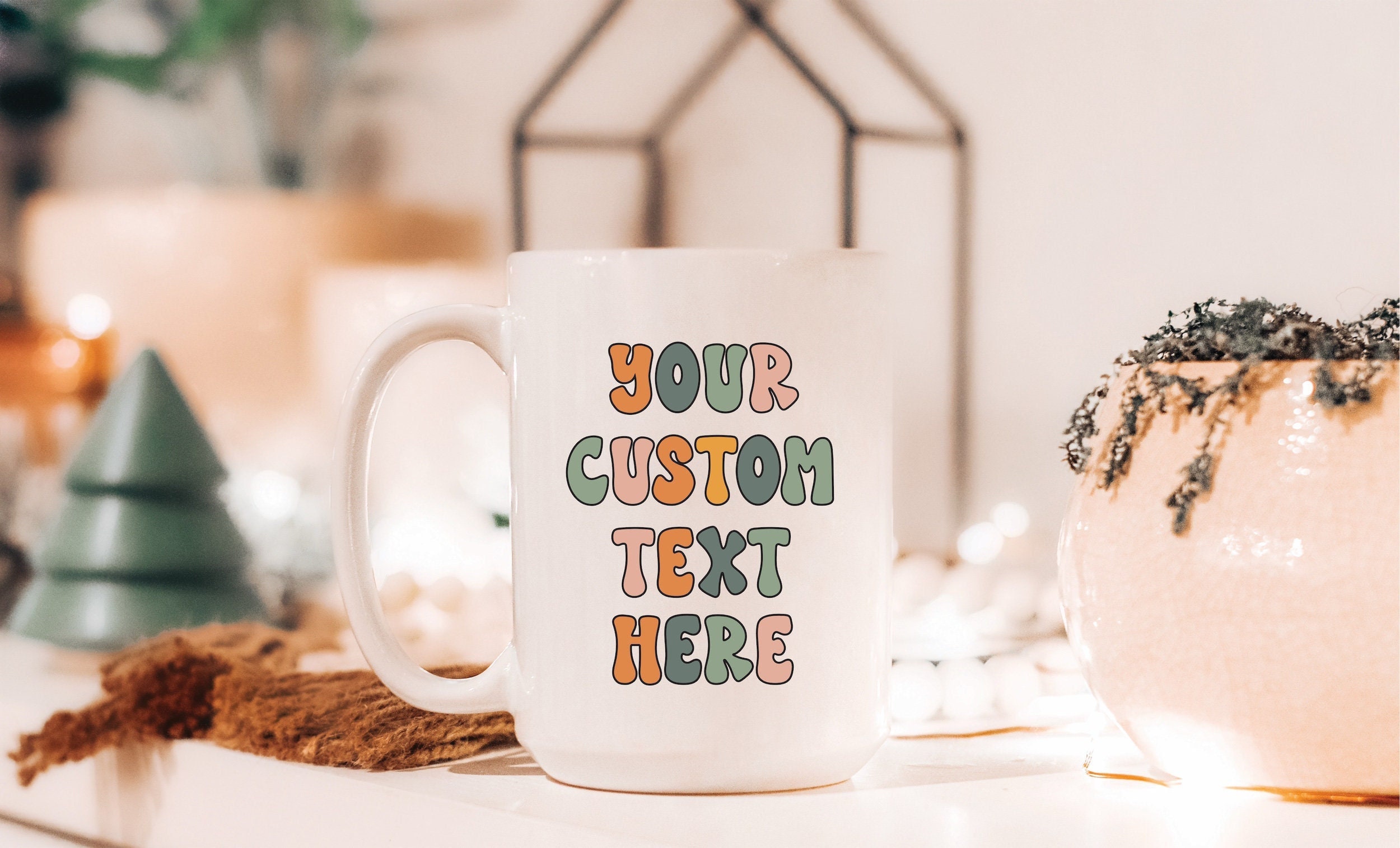 Retro Mug, Custom text mug, Groovy mug, Personalized Coffee Cup for Women and men, Customized text mug, Personal quote saying coffee mug,