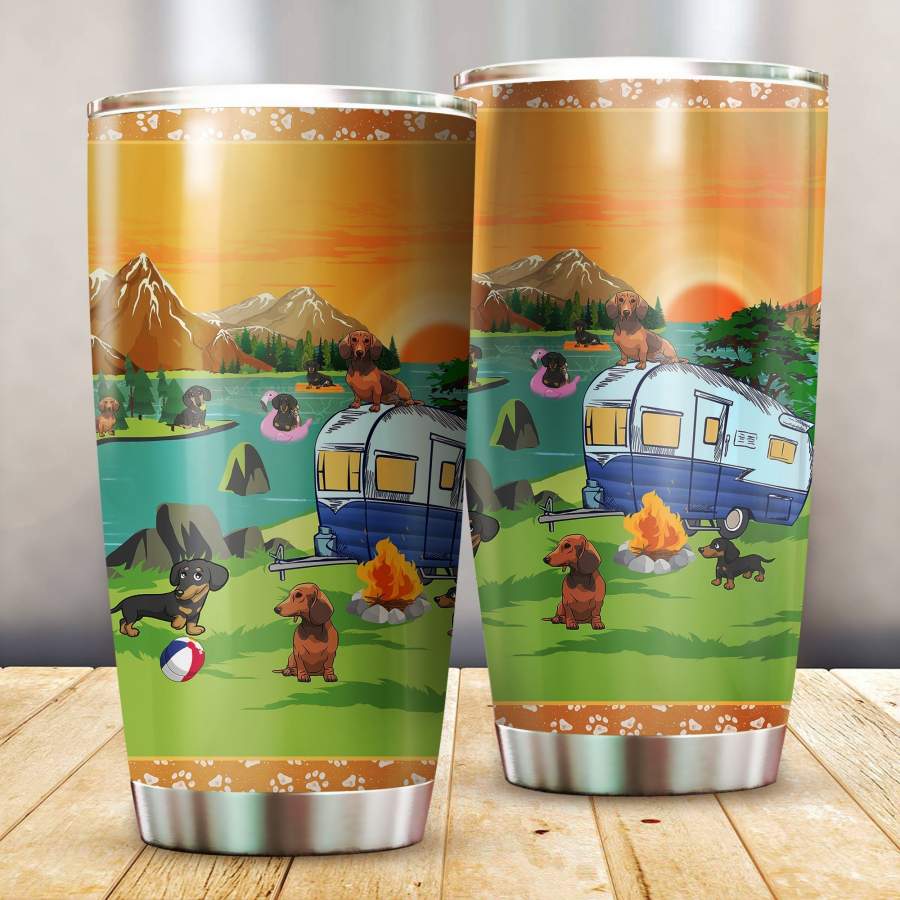 Dachshund  Camping Stainless Steel Insulated Tumbler Cups