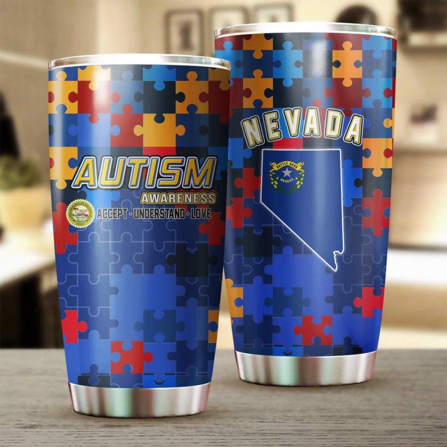 [Stainless Steel Tumbler] STA109 Nevada State Stainless Steel Tumbler Nevada State Stainless Steel Mug Father’s Day gifts, Mother’s Day gift