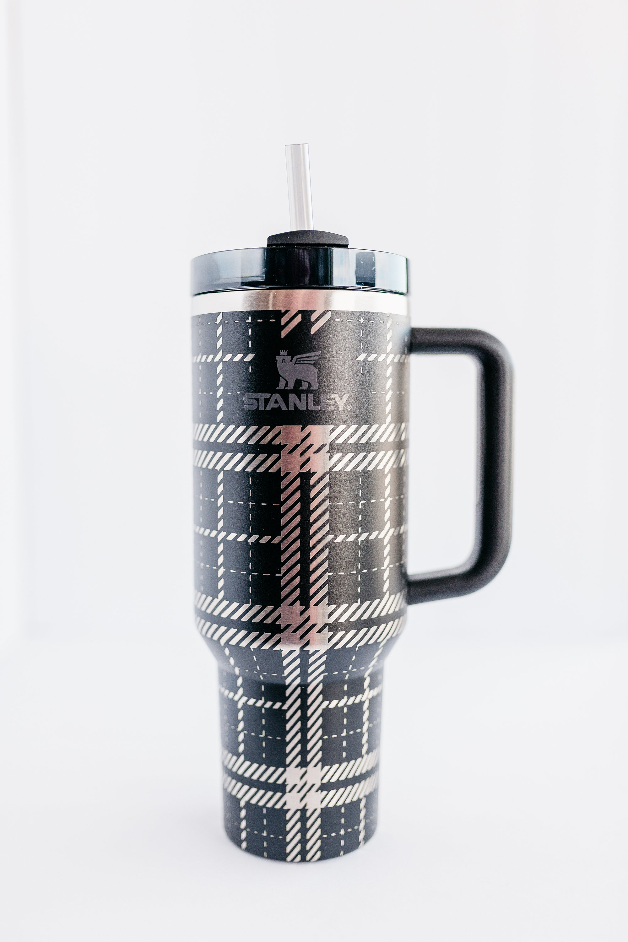 Stanley 40oz tumbler | Custom  Engraved with Plaid Flannel Print