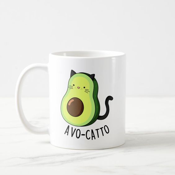 Avocatto Cute Avocado Cat Pun Mugs