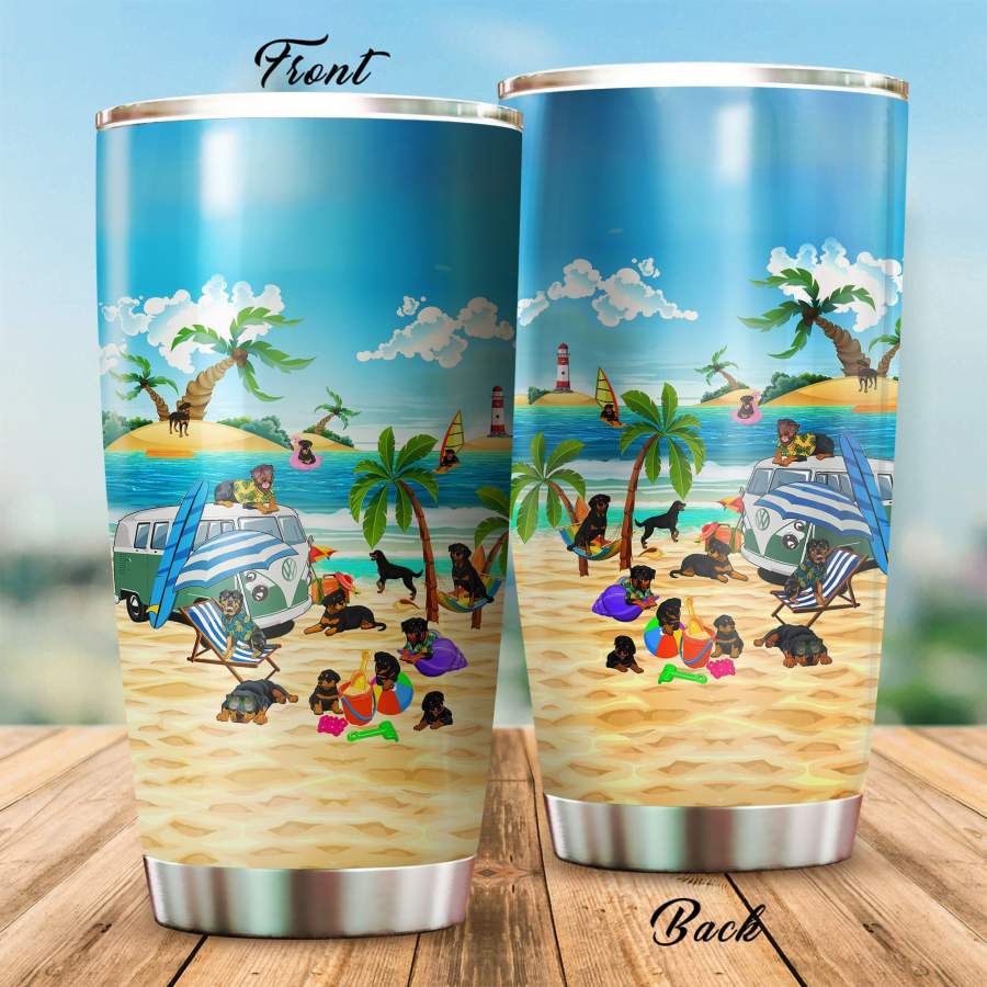 Rottweiler Camping Beach Stainless Steel Insulated Tumbler Cups