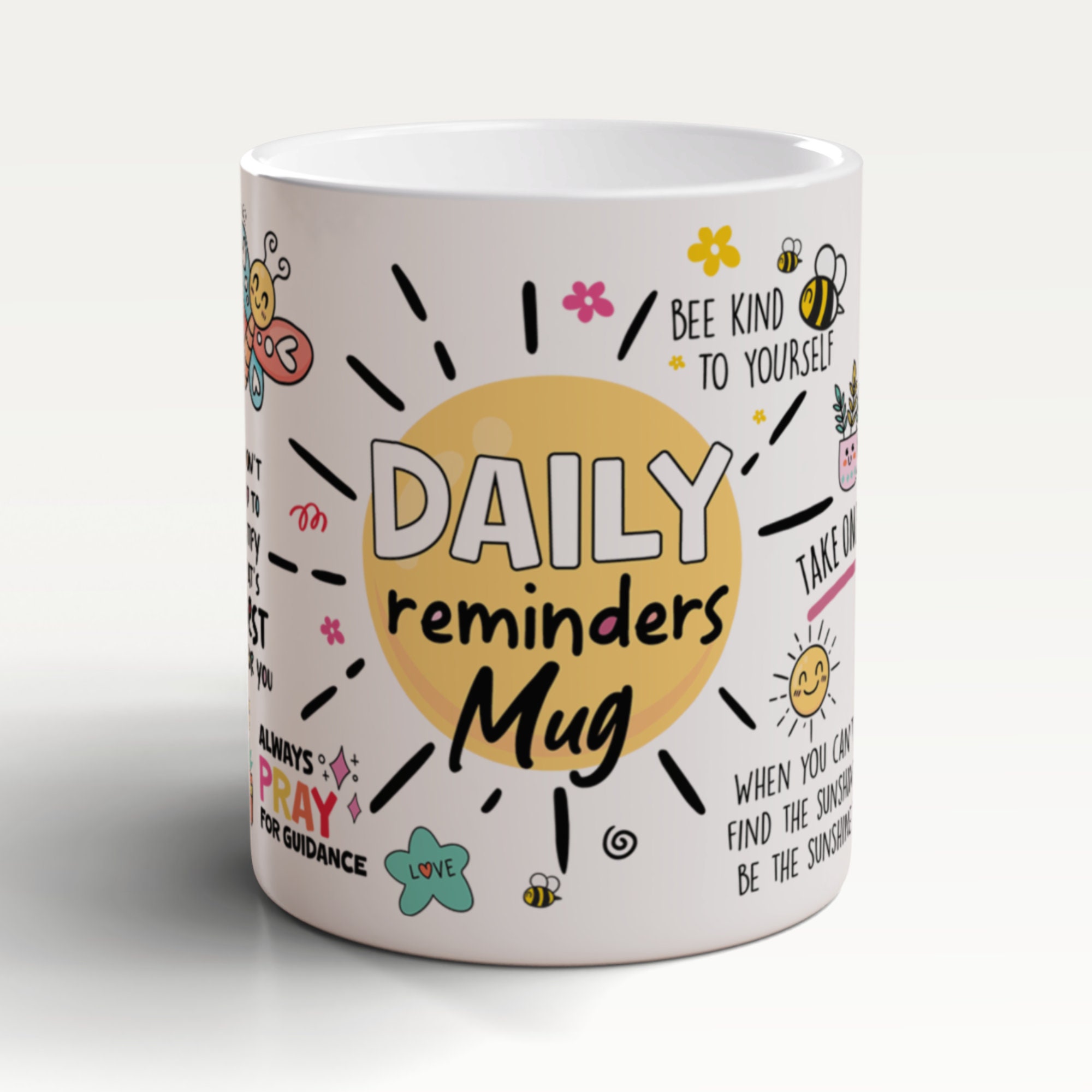 Daily Reminders Mug, Positivity Mug, Affirmation Mug, Inspirational Mug, Wellbeing Gift