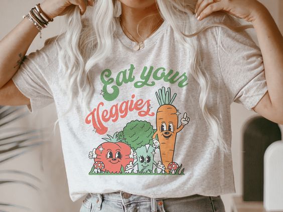 Funny Vegetable Shirt, Farmers Market Shirt, Vegetable Print Retro Shirt, Gardening Gift Vegan Shirt, Botanical Shirt Gardening Shirt