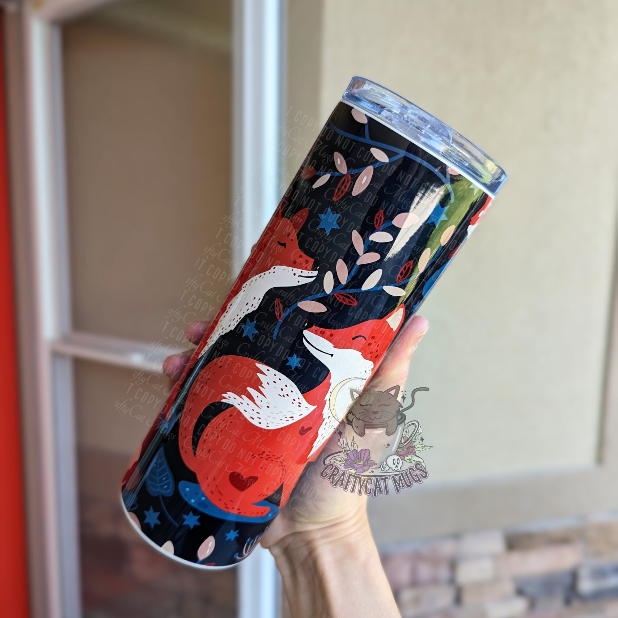 Cute Boho Fox Tumbler | Cute Fox Cup | Fox Tumbler