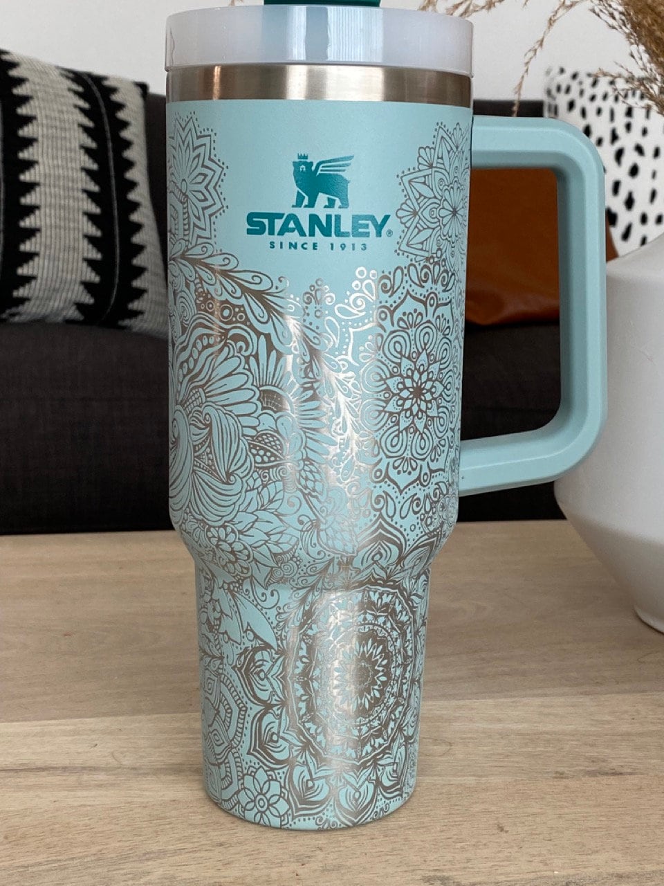 Mandala Engraved Stanley Adventure Quencher 40oz tumbler