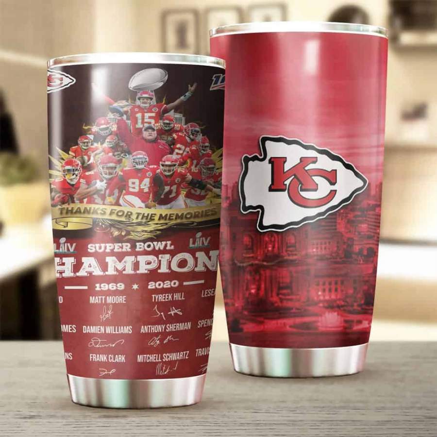 [Stainless Steel Tumbler 20 Oz] SPNFL114 Kansas City Chiefs Stainless Steel Tumbler, Chiefs Packers Steel Mug Autism Father Day gifts, Mother Day gift