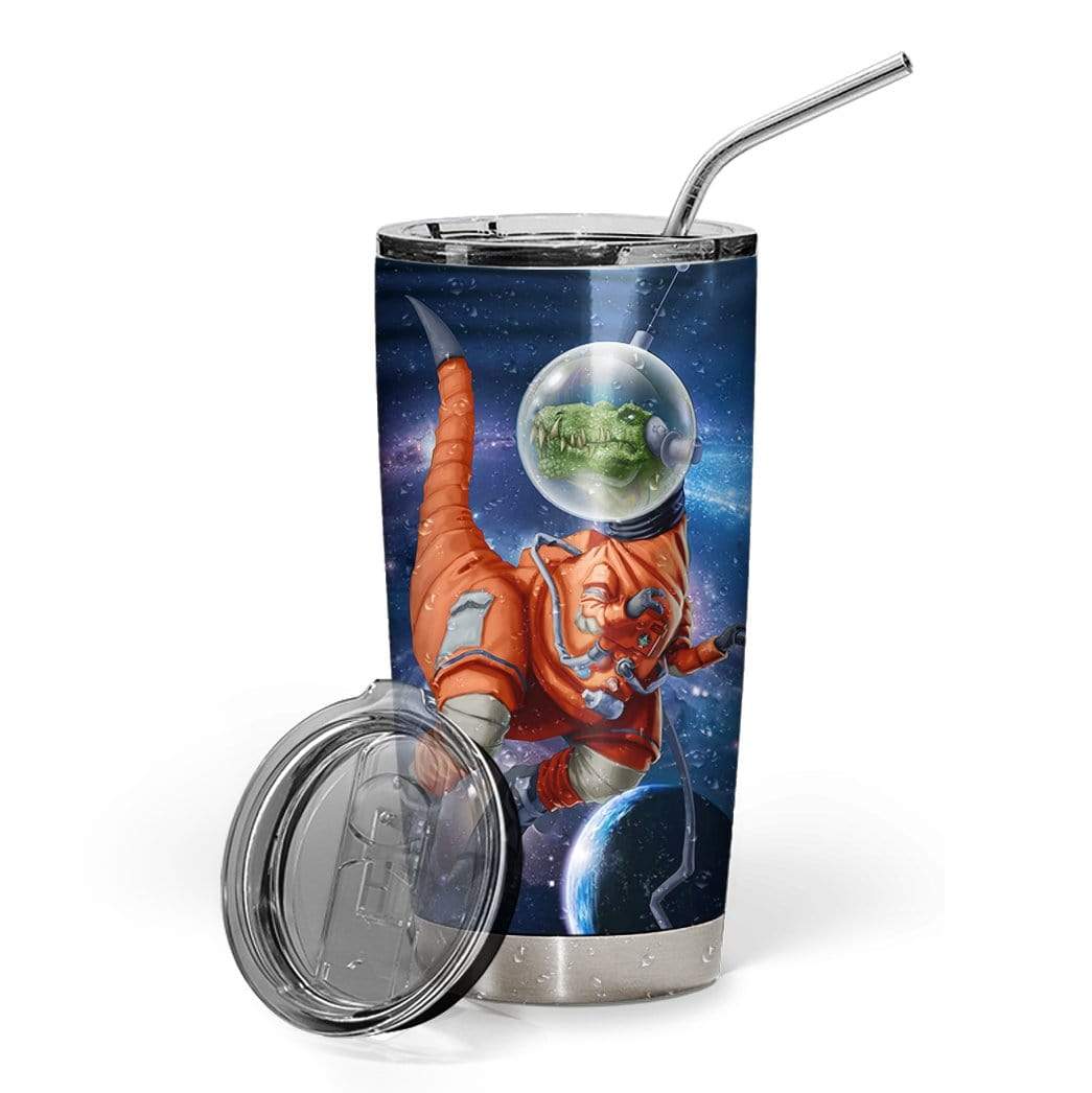 Gearhuman 3D Astronaut Saurus Rex Custom Design Vacuum Insulated Tumbler