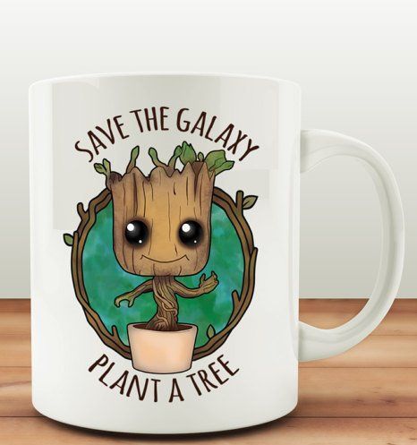 Guardians of The Galaxy Save The Galaxy Plant a Tree Baby Groot Coffee Mug