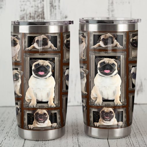 Pug Dog Steel Tumbler, Mother’S Day Ideas, Birthday Gifts For Mom, Gift For Husband, Gift Ideas For Dad, Gift For Parent, Gift For Grandparent