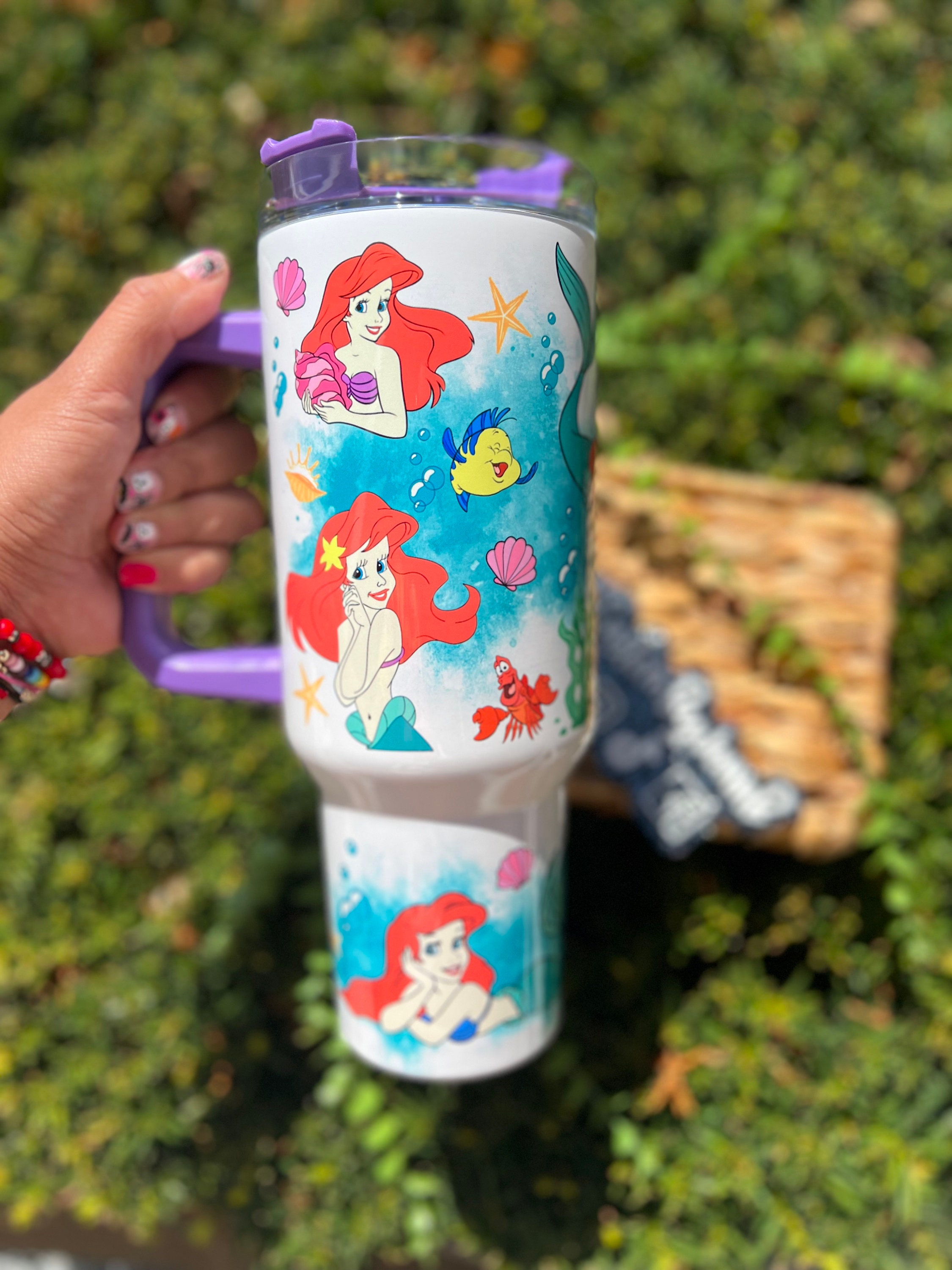 Mermaid 40oz tumbler| 40oz tumbler dupe| Princess| Tumbler | Travel Tumbler