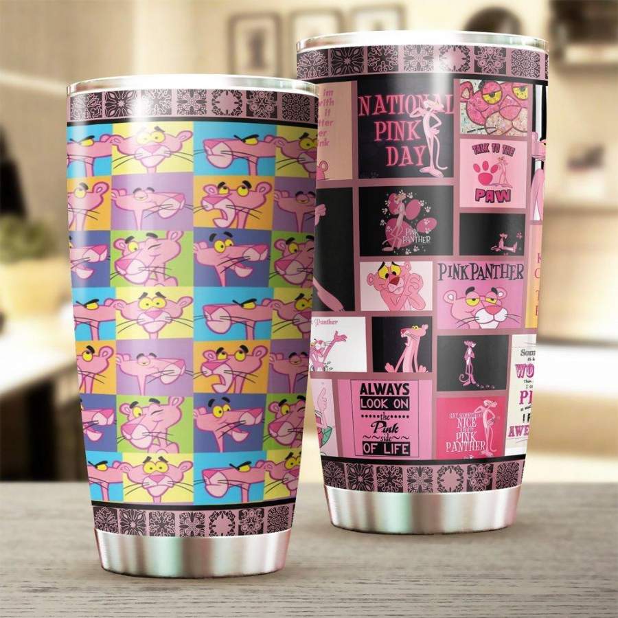 The Pink Panther Stainless Steel Tumbler 20 Oz, The Pink Panther Stainless Steel Mug Cartoon