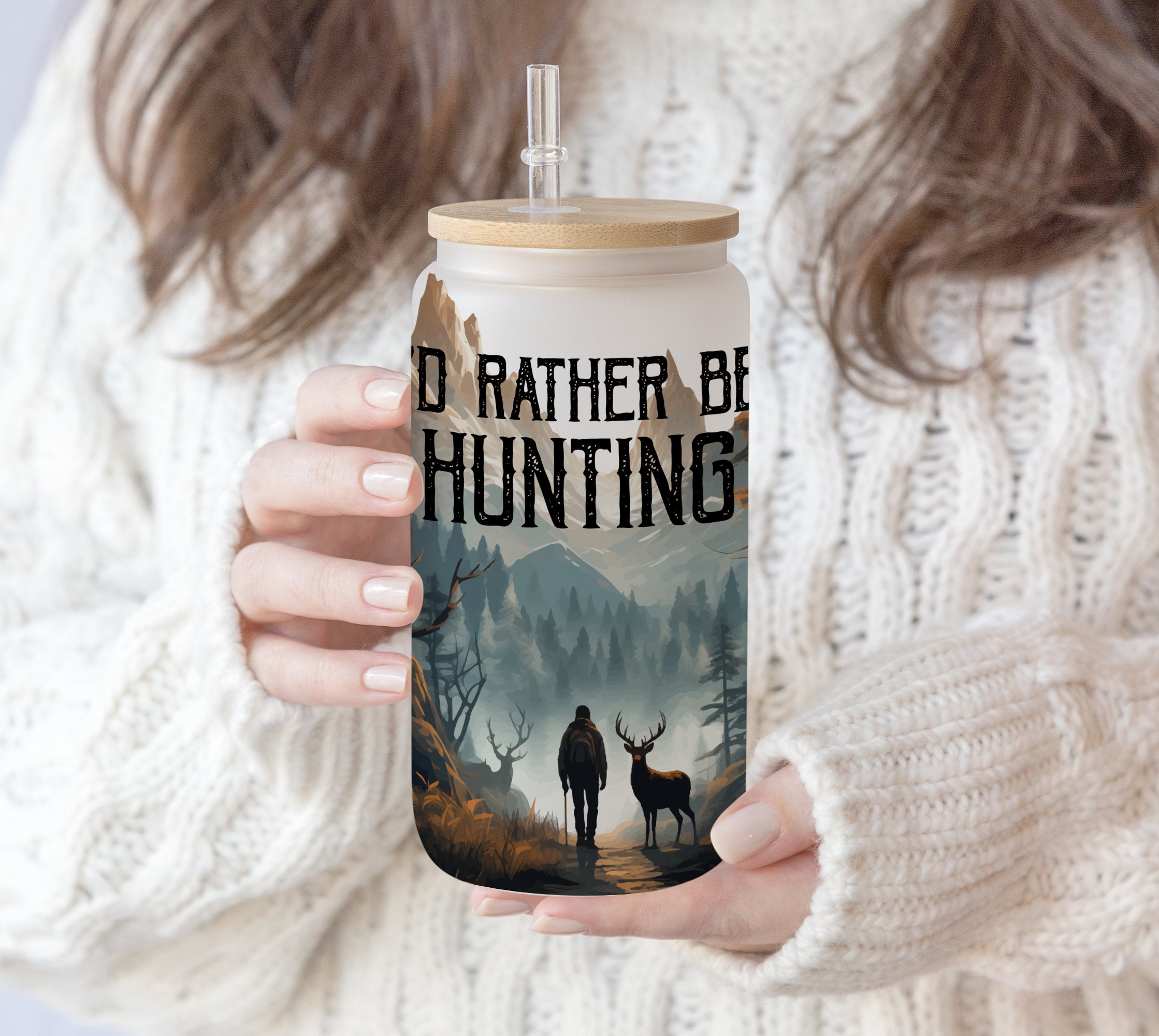 16 oz Libbey Beer Glass Can Deer Hunter Forest | Deer Hunting Daddy Design | Summer Camping Forest Hunter | Vacation Travel PNG file