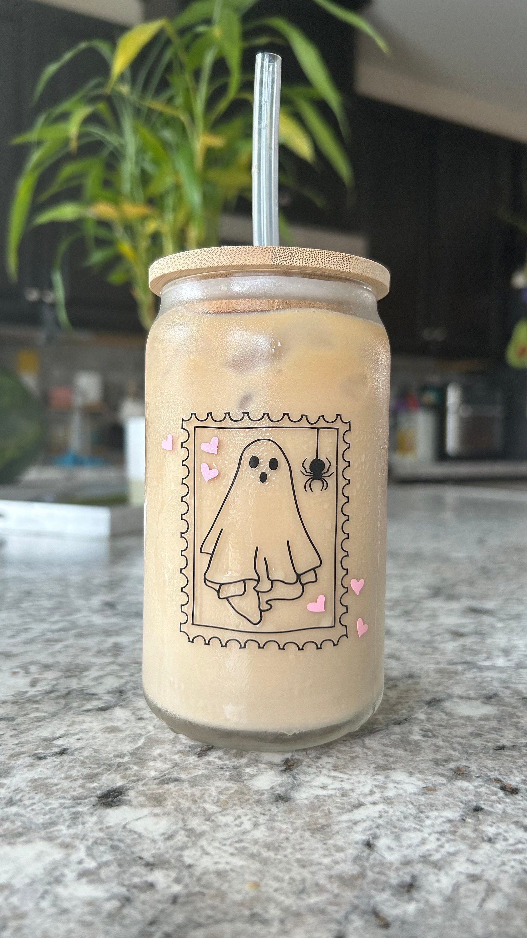 Retro Halloween Cup | Ghost Glass Cup | Cute Ghost Cup | Halloween Cup | Spooky Glass Cup | Halloween Gift