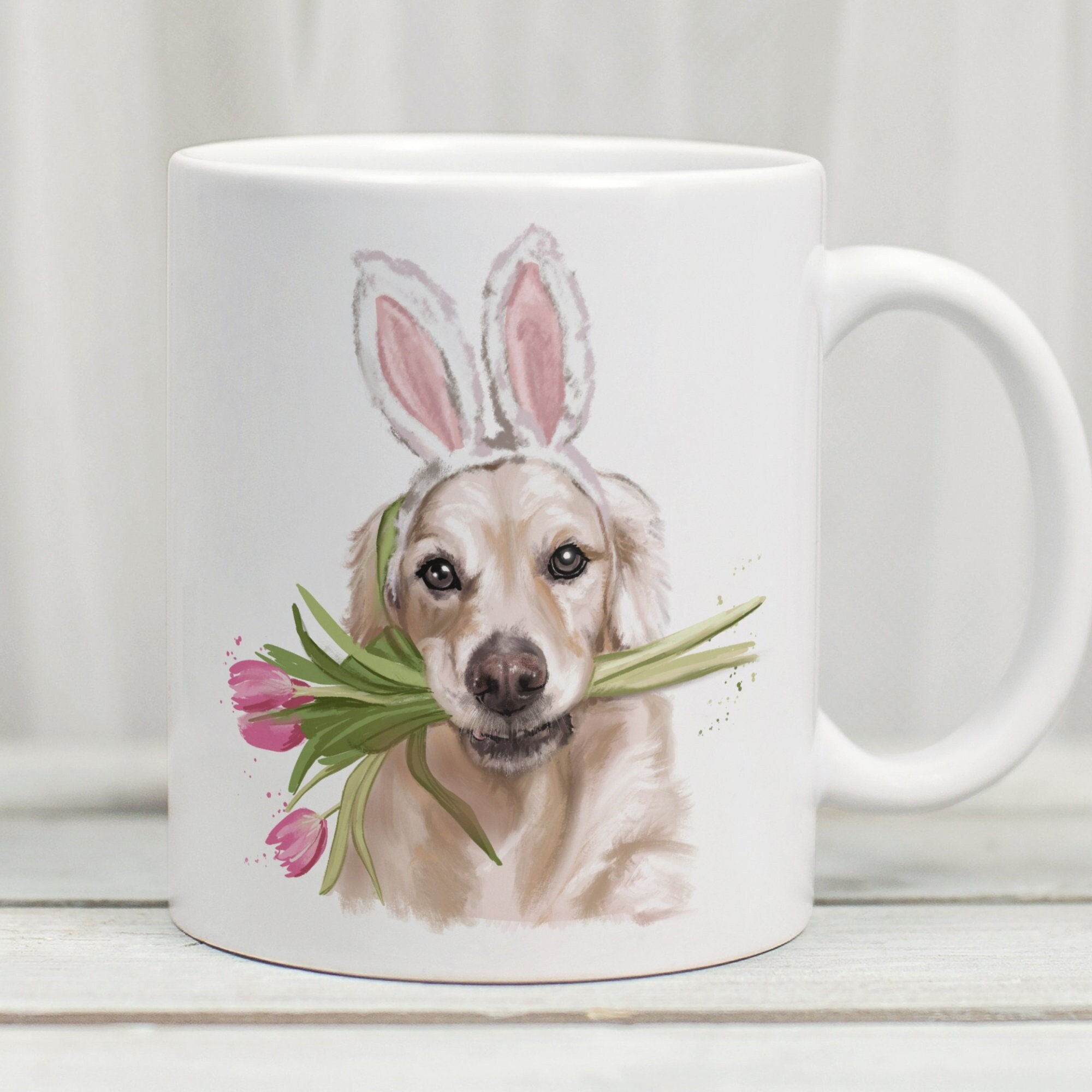 Easter Dog Mug, Easter Coffee Mug, Easter Mug, Easter Gifts, Easter Animals, Golden Retriever Mug, Golden Retriever Gifts, Dog Lover Mug