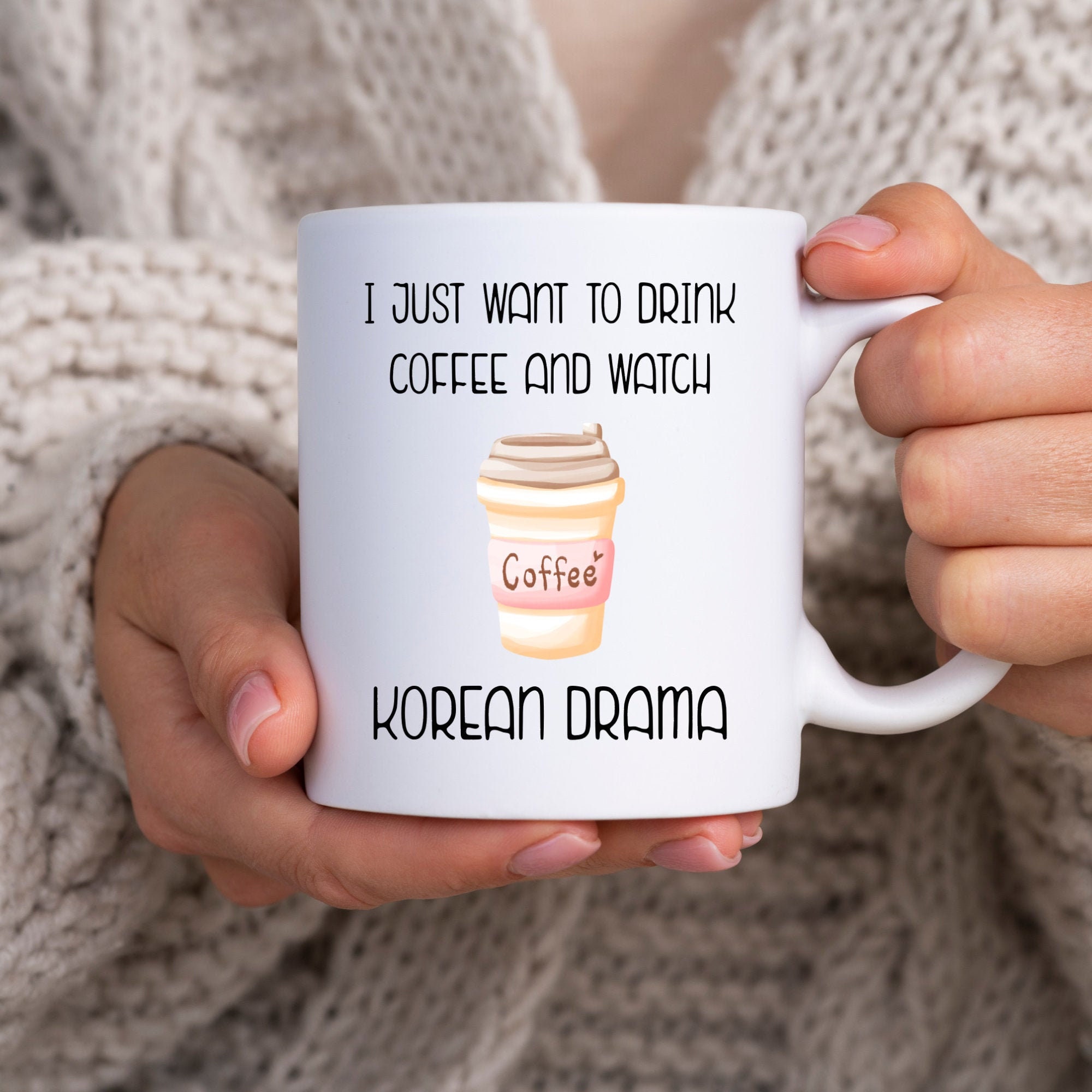 K Drama Funny Korean Mug Gifts For Her Gifts For Korean Drama addict Korean TV Coffee Drinker Gift K-drama Merch K-Drama Present Korean Oppa