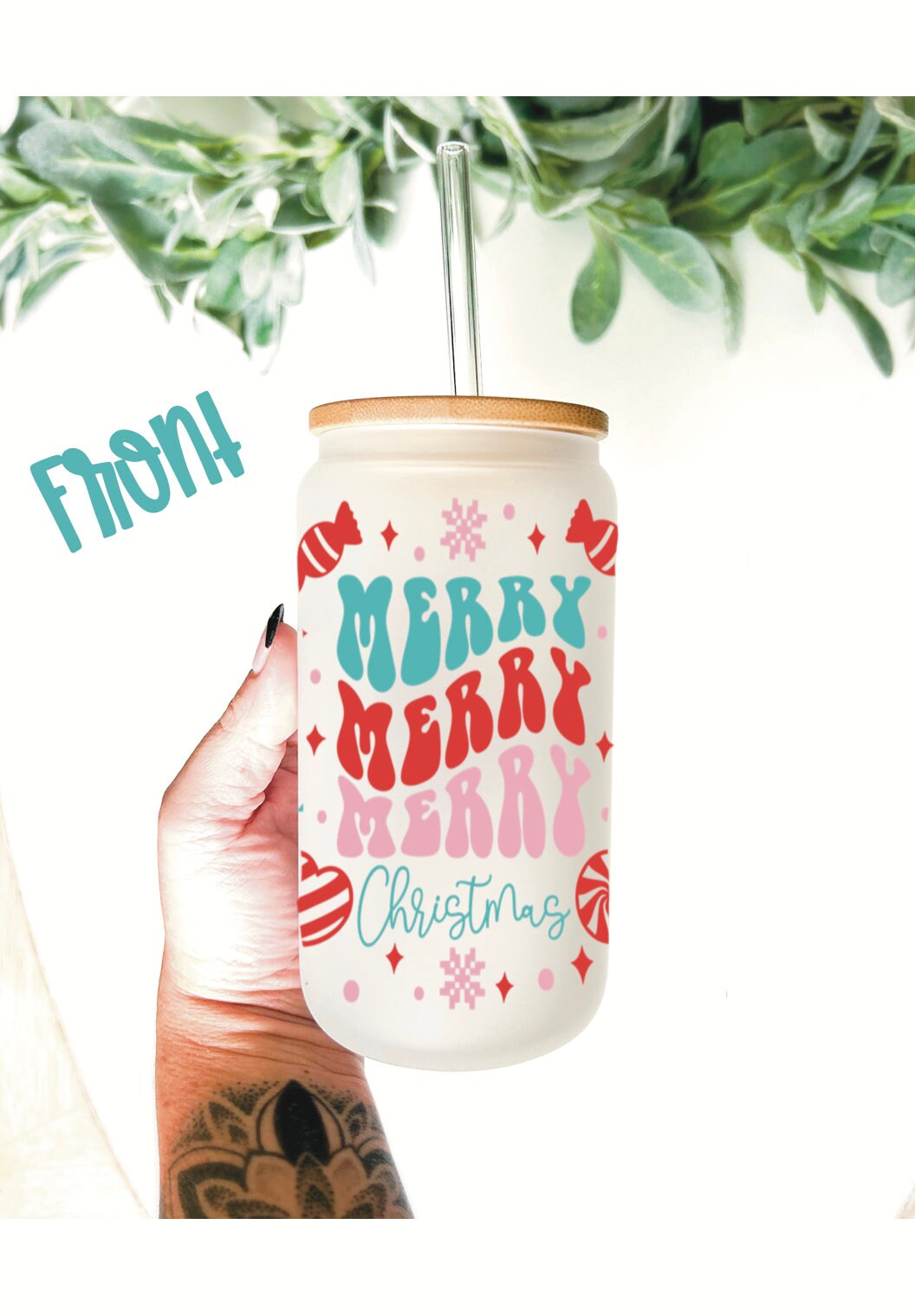 Merry Christmas Tumbler/ Christmas Cup/ Pink Christmas Tumbler/ Mama gift