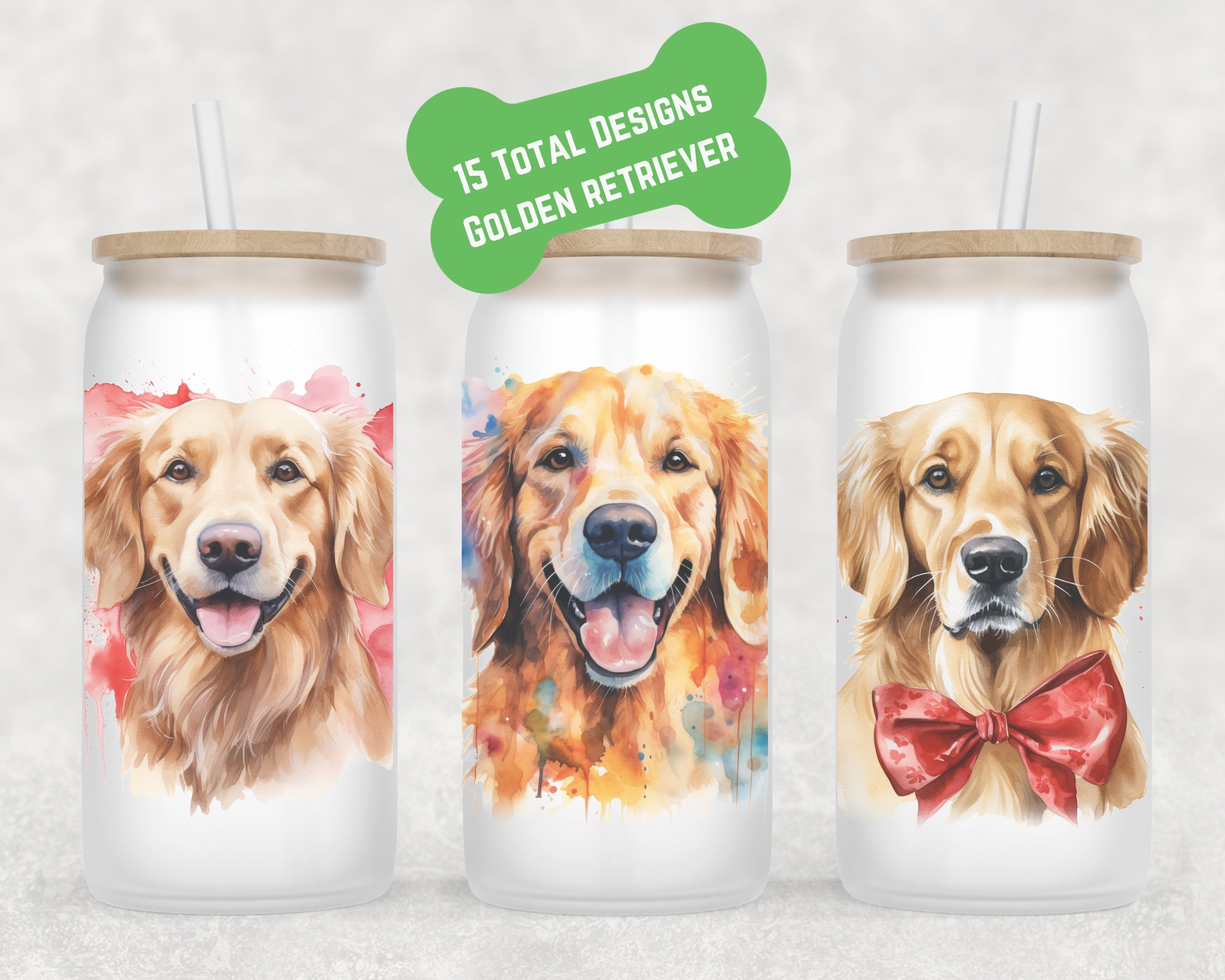 Golden Retriever Beer Can Glass | Dog Mom Gift | Golden Retriever Mug | Coffee Iced Coffee Cup | Fur Mom Coffee Mug | Glass Coffee Cup