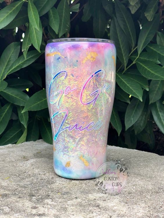 Rainbow Opal Tumbler, Pastel Glitter Tumbler, Iridescent Tumbler, Watercolor Tumbler