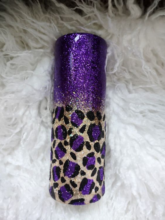 Cheetah Print Glitter Tumbler No1