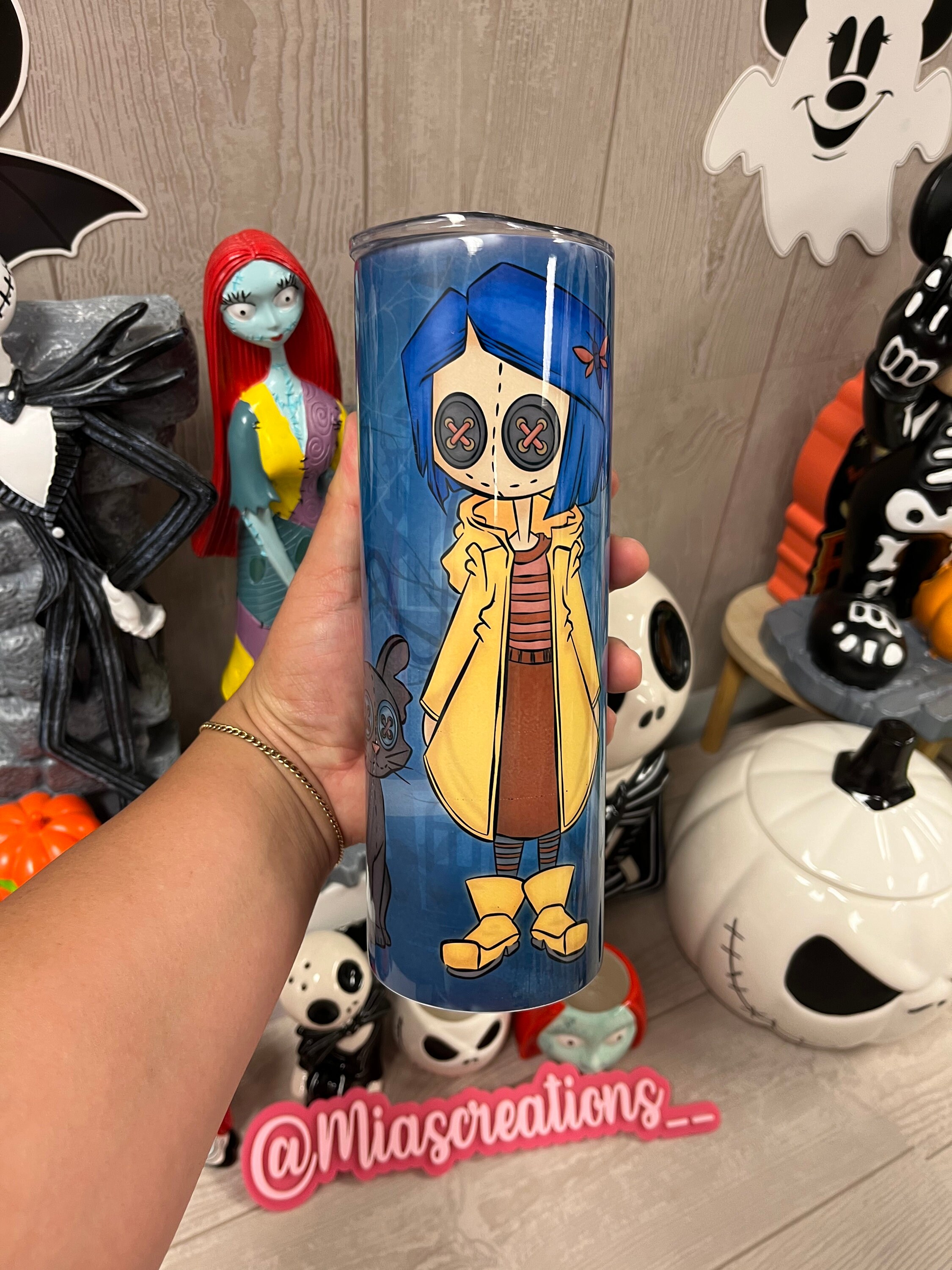 Coraline custom tumbler, Coraline tumbler